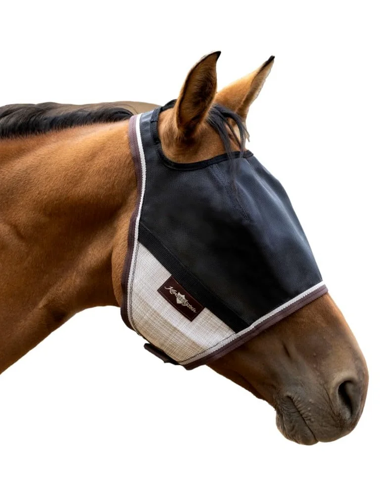 Kensington UViator CatchMask - Máscara de mosca para caballo con ribete de red, máscara de protección ocular UV para caballo, grande, 500, arena del desierto