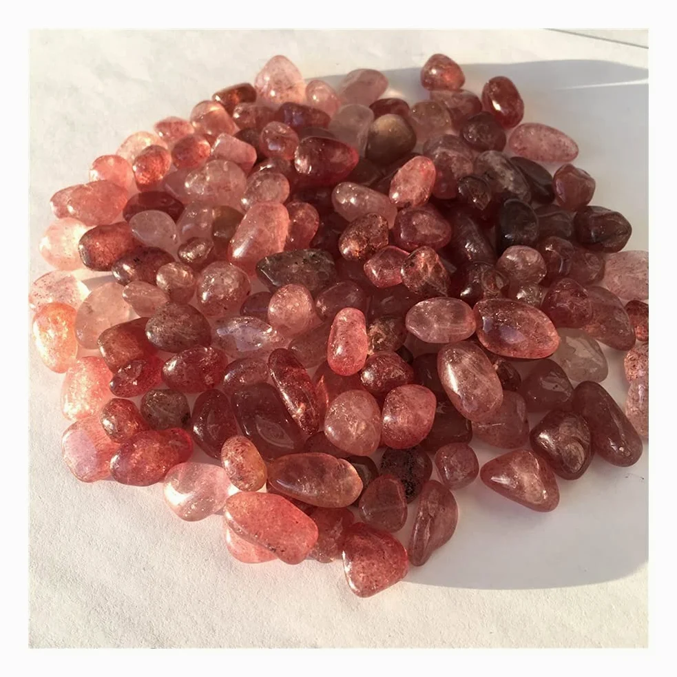 Fresa Natural Cristal Grava Cuarzo Piedra Grava Acuario Jardín Jardín Curación Energía Piedra Decoración decoración de la habitación (Size : 500g)
