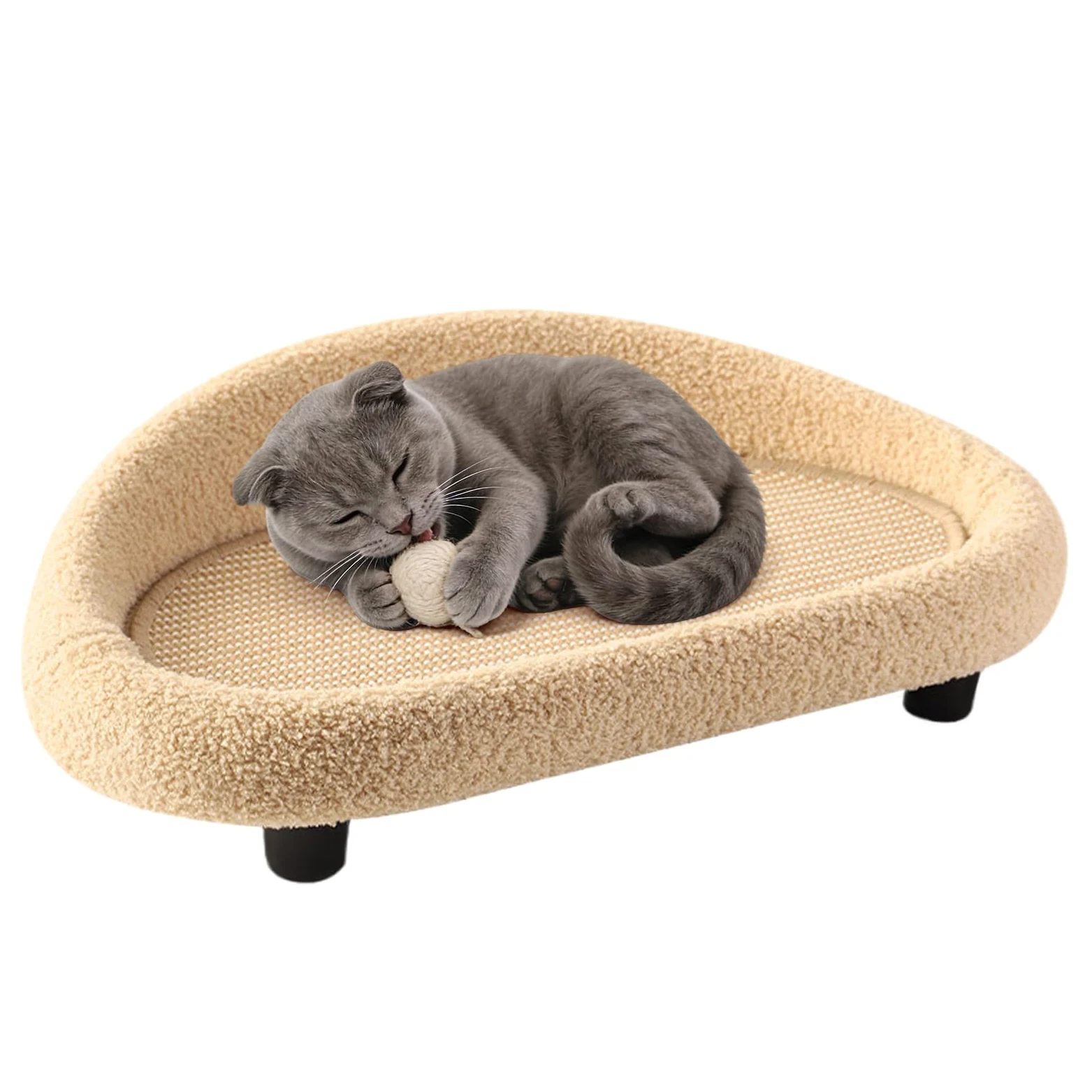 Sofá de para gatos | Sisal Lounge Nest - Alfombra para gatos - Departamento, Habitación de Estudiantes, Patio, Balcón, Esquina, Dormitorio