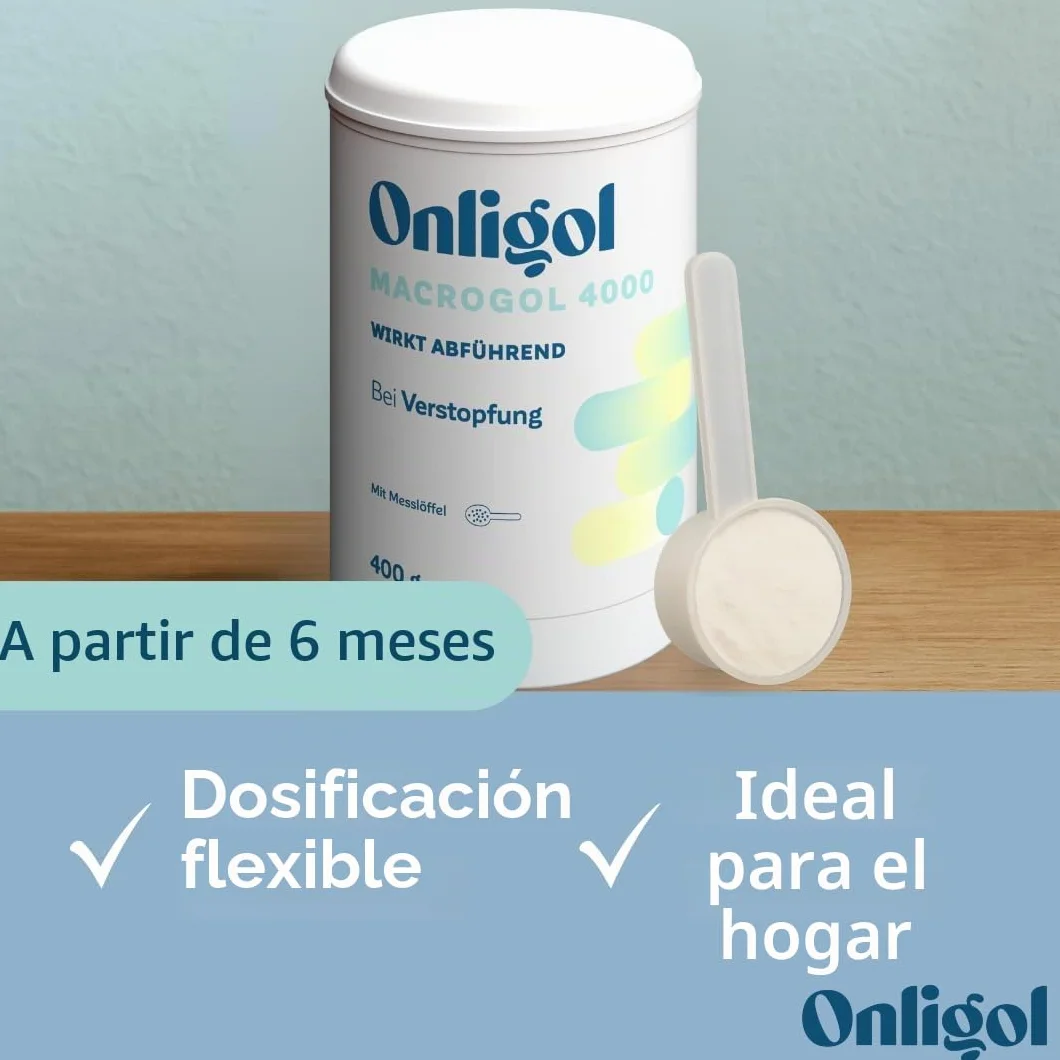 Onligol Macrogol 4000 - Ayuda suave y eficaz para el estreñimiento y el estreñimiento - con macrogol 4000 - sin aditivos ni azúcar, 400 g de polvo
