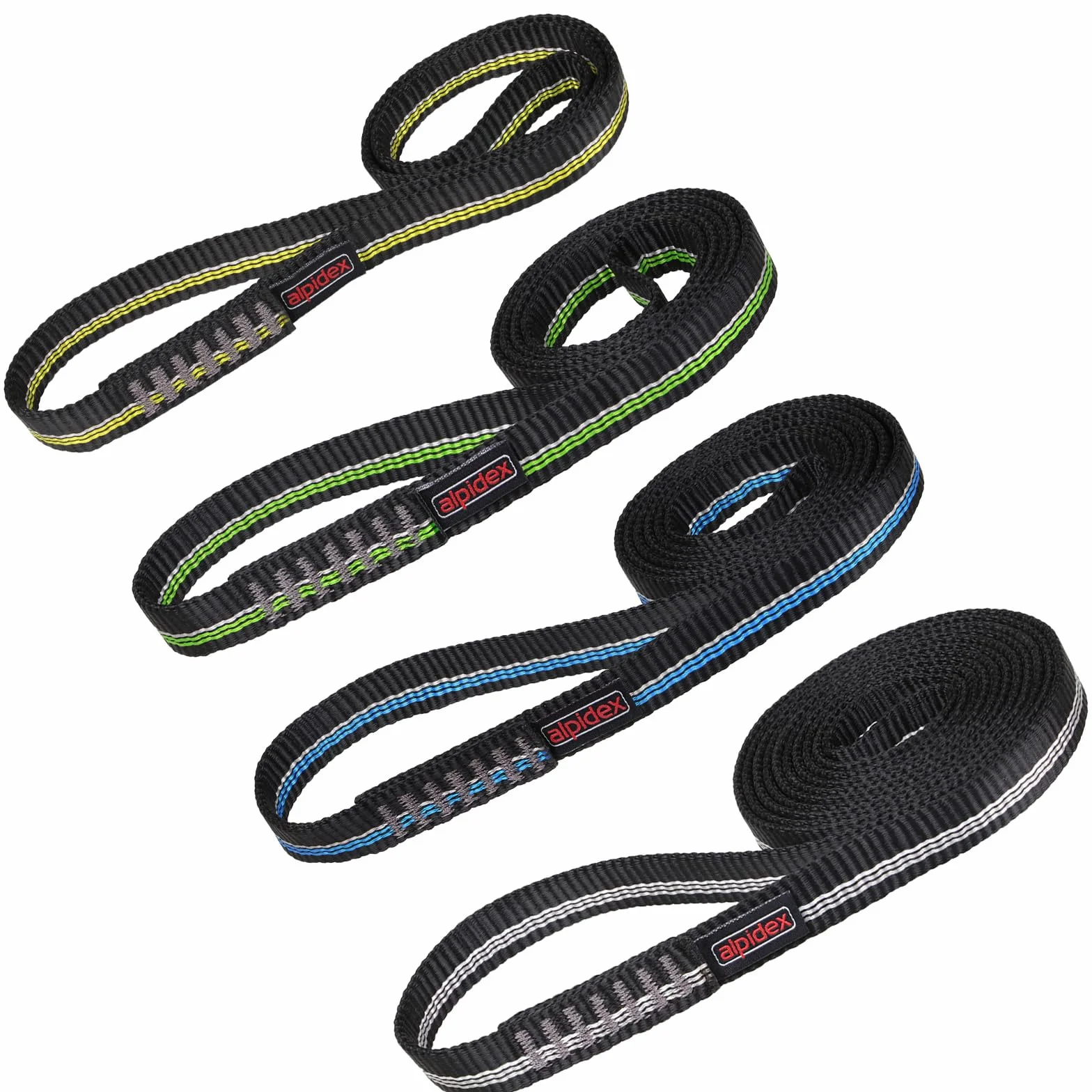 ALPIDEX Eslingas de cinta escalada 40 60 80 120 cm conjunto 4 piezas poliamida