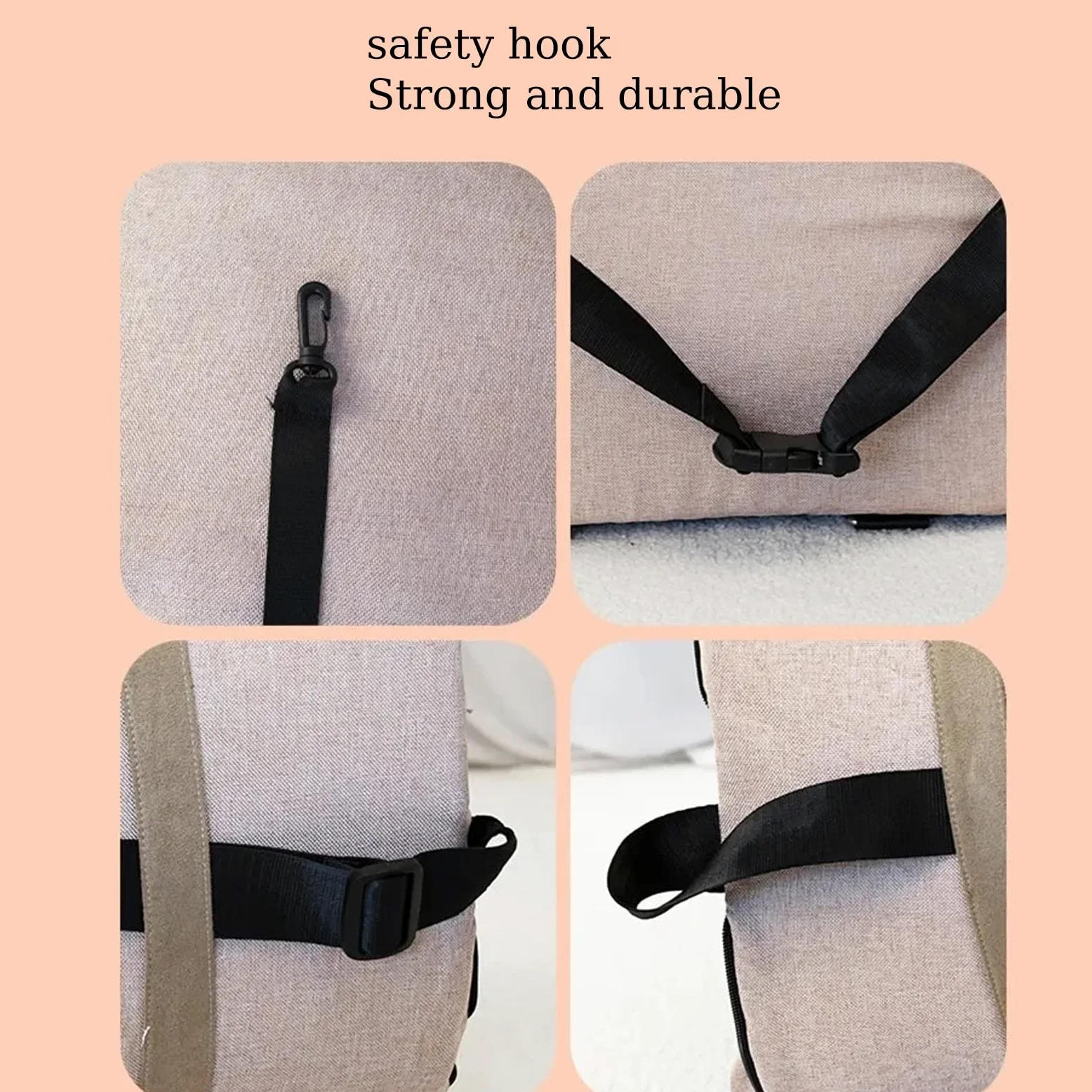 Asiento De Coche para Perro, Asiento Elevador para Cachorro, Portador De Coche De Viaje para Perro con 2 Correas Ajustables para Perro para Arnés De Perro con Cinturones