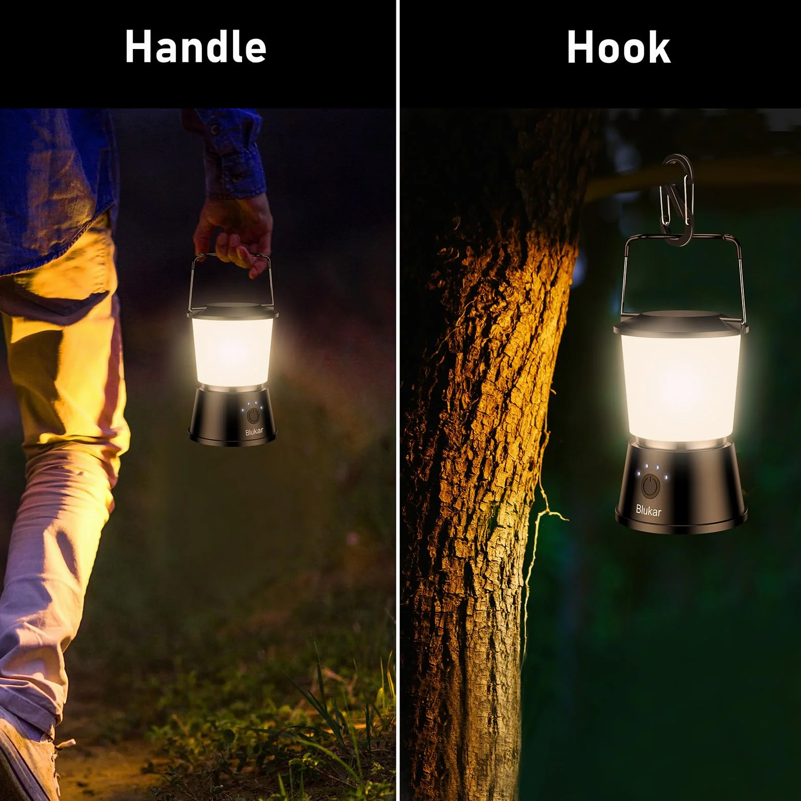 Blukar Lámpara Camping Recargable LED 5 Modos Iluminación Continua Portátil Superbrillante