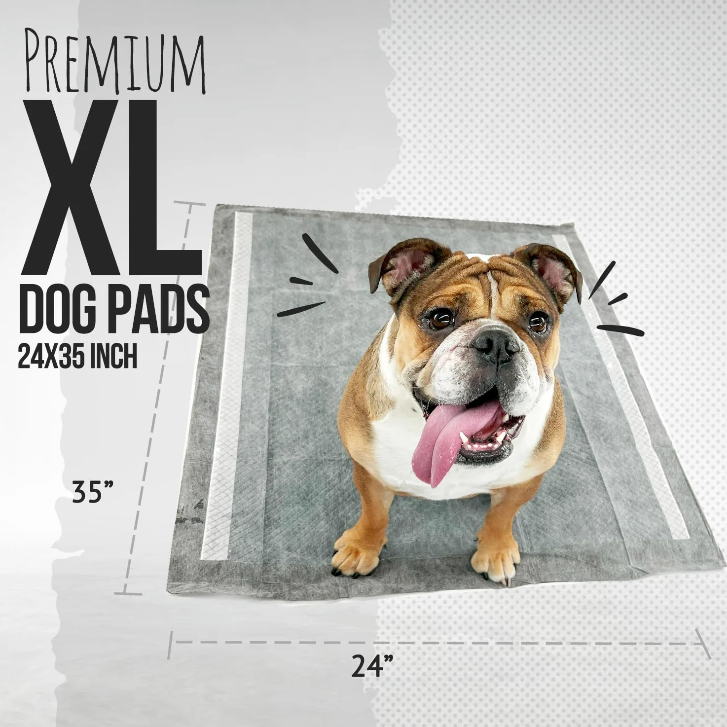 Bulldogology Premium Carbon XL - Empapadores Atrayente de Micciones para Cachorros con Cinta Adhesiva – 6 Capas con Tecnología de Polímero de Secado Rápido