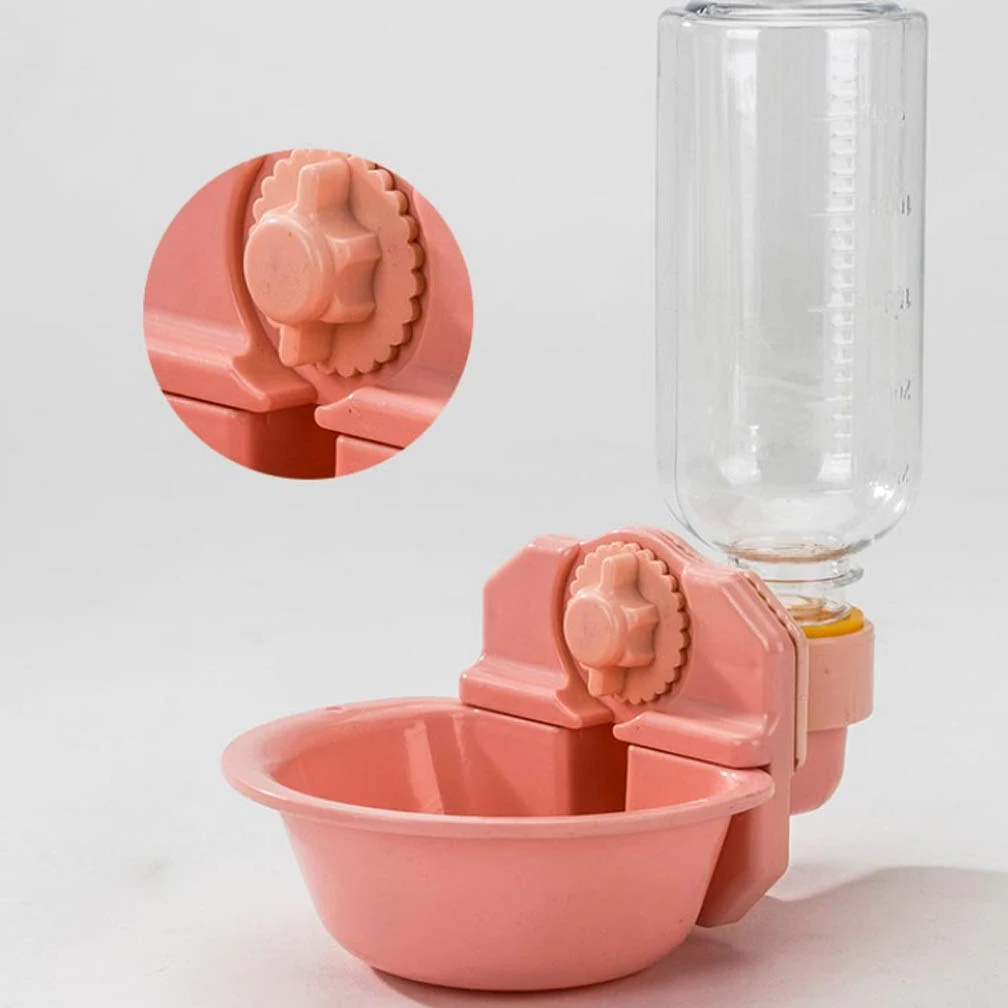 Bebedero Rosa para Mascotas, Bebedero automático para Mascotas, Hervidor de Alimentación Automático de Boca No Mojada Tipo Colgante