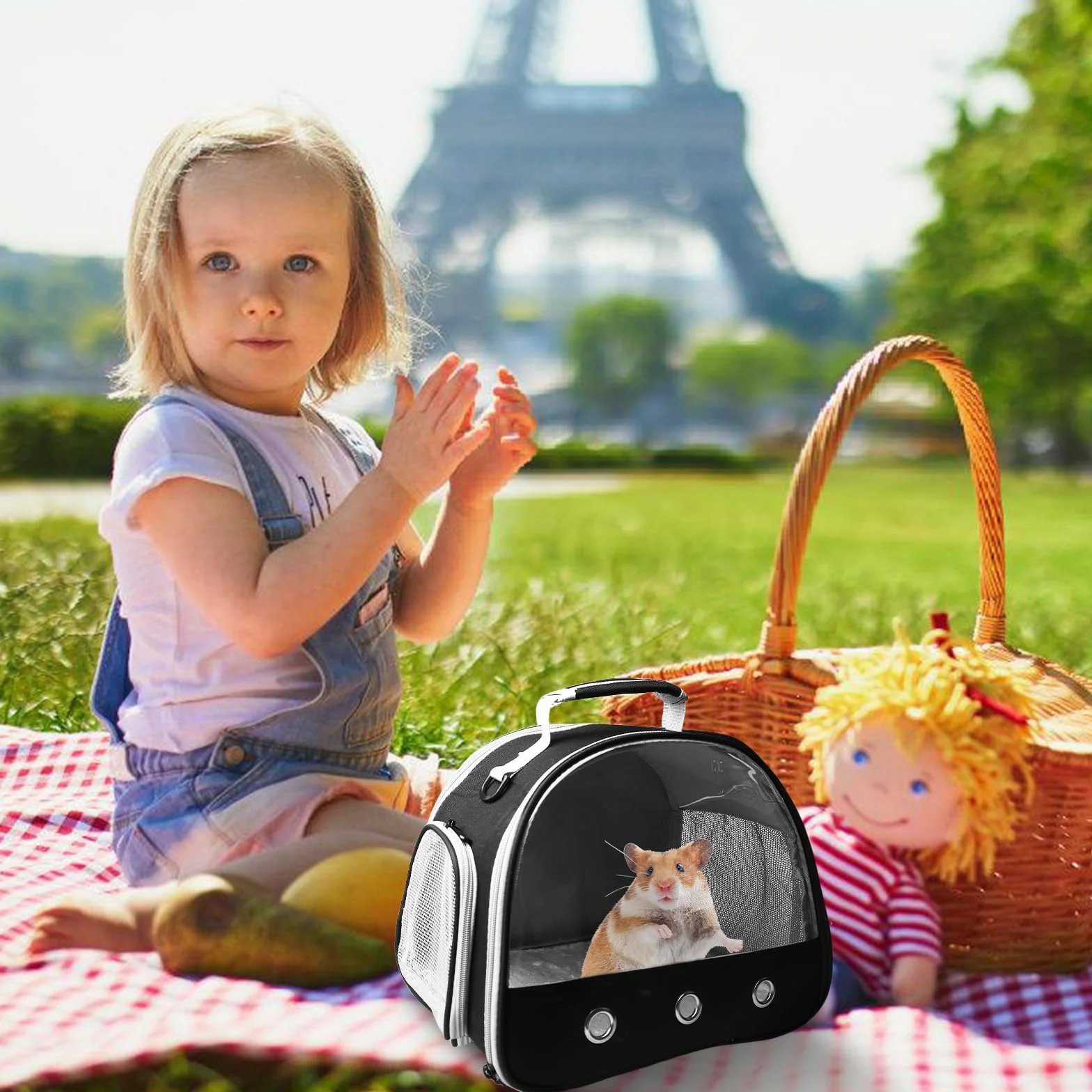 Transportbox Hamster, 30 x 25 x 25 cm, bolsa de transporte para gatos, perros, animales pequeños, bolsa de transporte para mascotas con apertura lateral, bolsas plegables para gatos, perros, conejos
