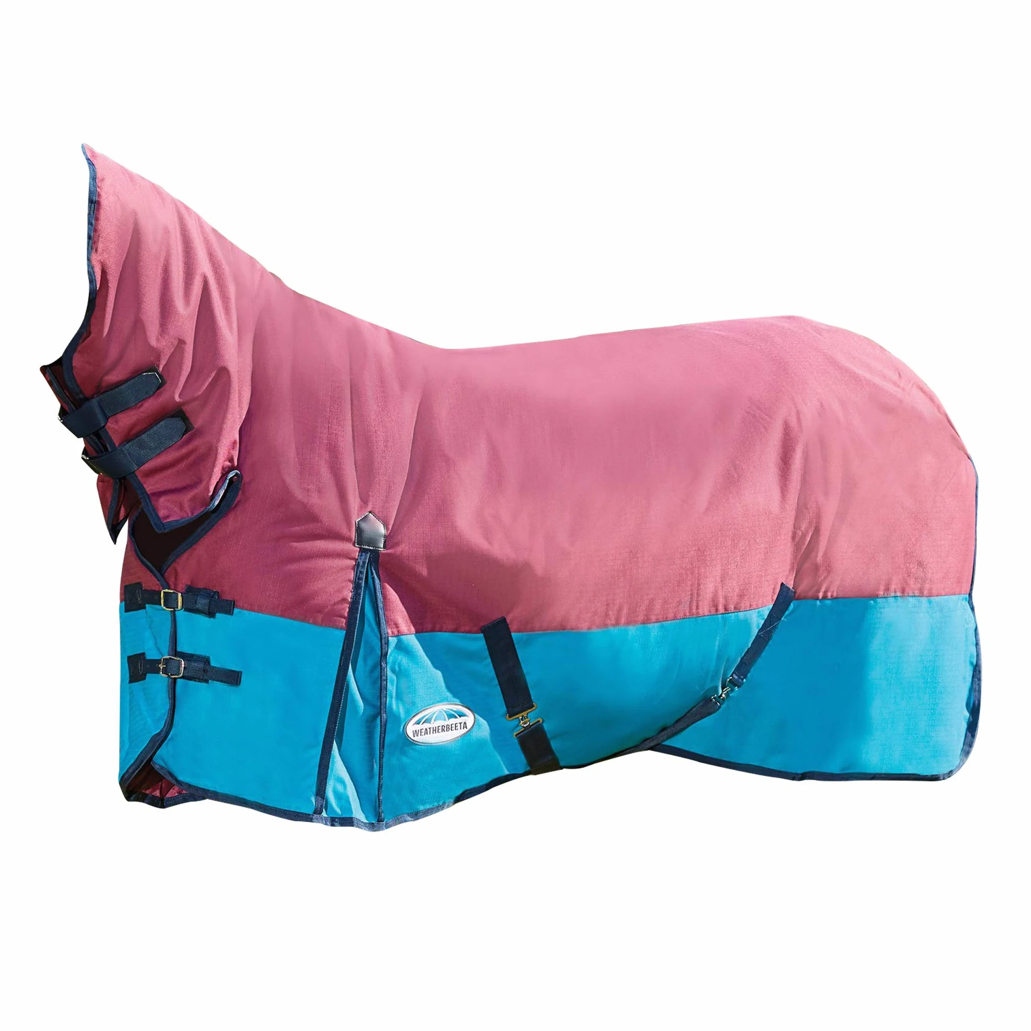 Weatherbeeta - Manta Combo de Ejercicio para Caballos ComFiTec Essential Medium (4') (Marino, Plateado, Rojo)