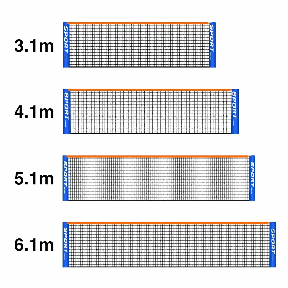 Red de Tenis Portátil 4-6 m Plegable Bádminton Voleibol para Niños Adultos Interior Exterior