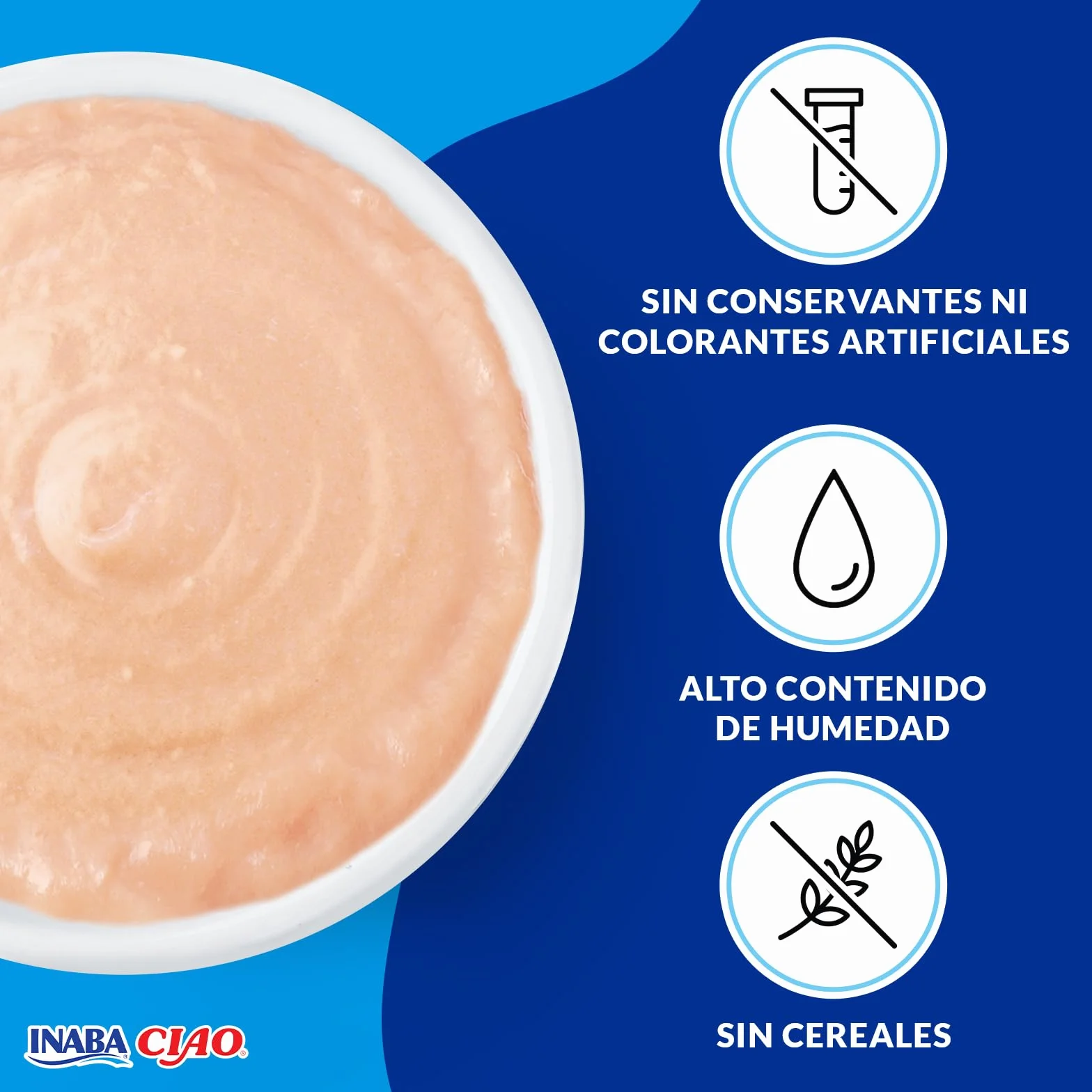 INABA Churu Gatos -Snacks de Puré - Receta de Pollo - Premios Cremosos Saludables - Sin Cereales, Conservantes, Colorantes - Sólo 16 Calorías - 480G(12x40g)