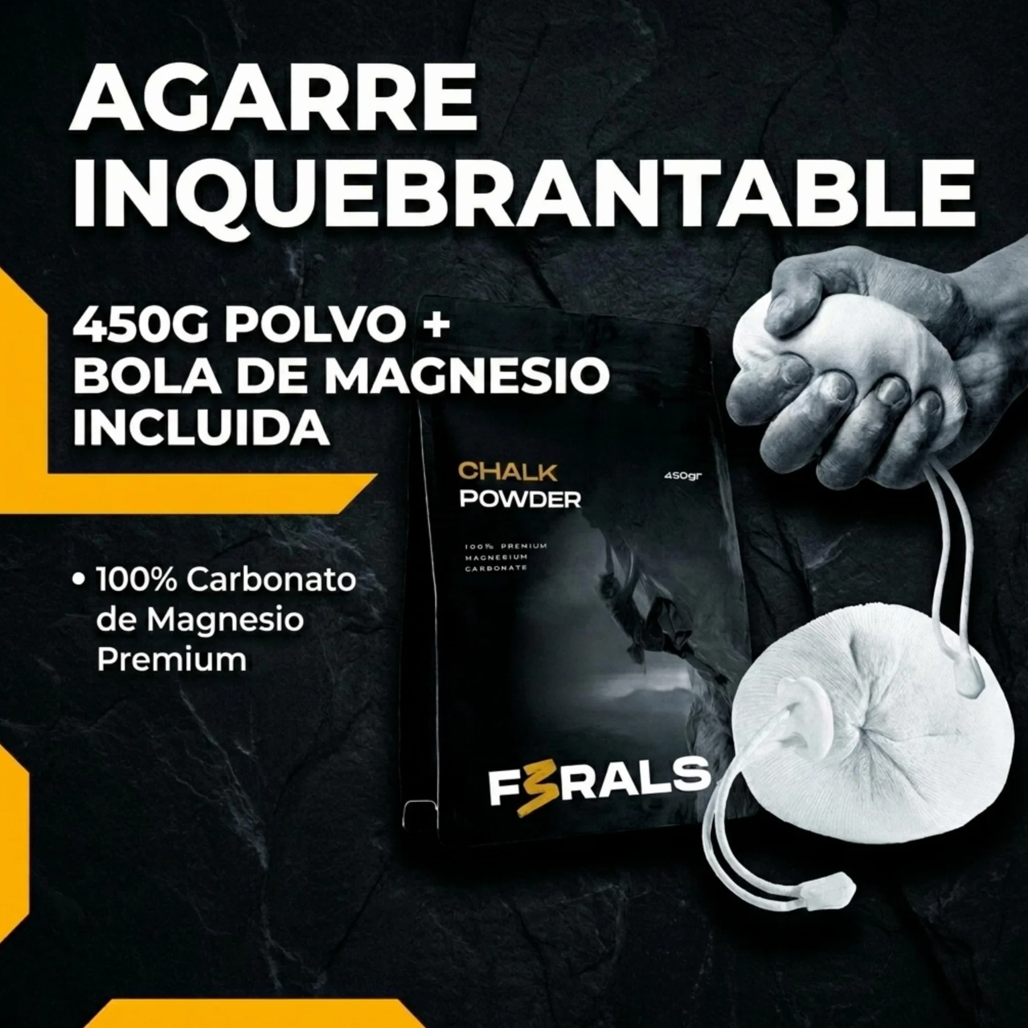 Magnesio en Polvo para Escalada con Bola de Magnesio | Agarre Antideslizante para Gimnasio y Pesas