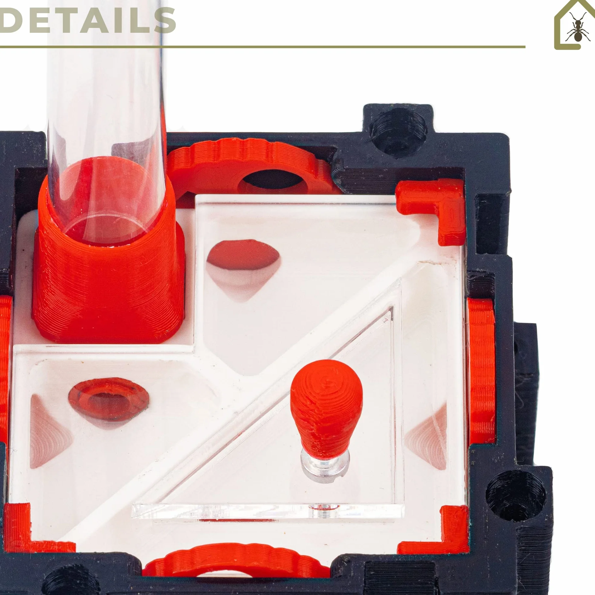 Anthouse.es - Hormigueros Modulares 3D - Modelo QBIK Fundación - Terrario Ampliable para Colonias de Hormigas - Hormiguero con Galerías Grandes - Hormiguero 3D con Sala de Forrajeo - 6,78x12,78x5 cm