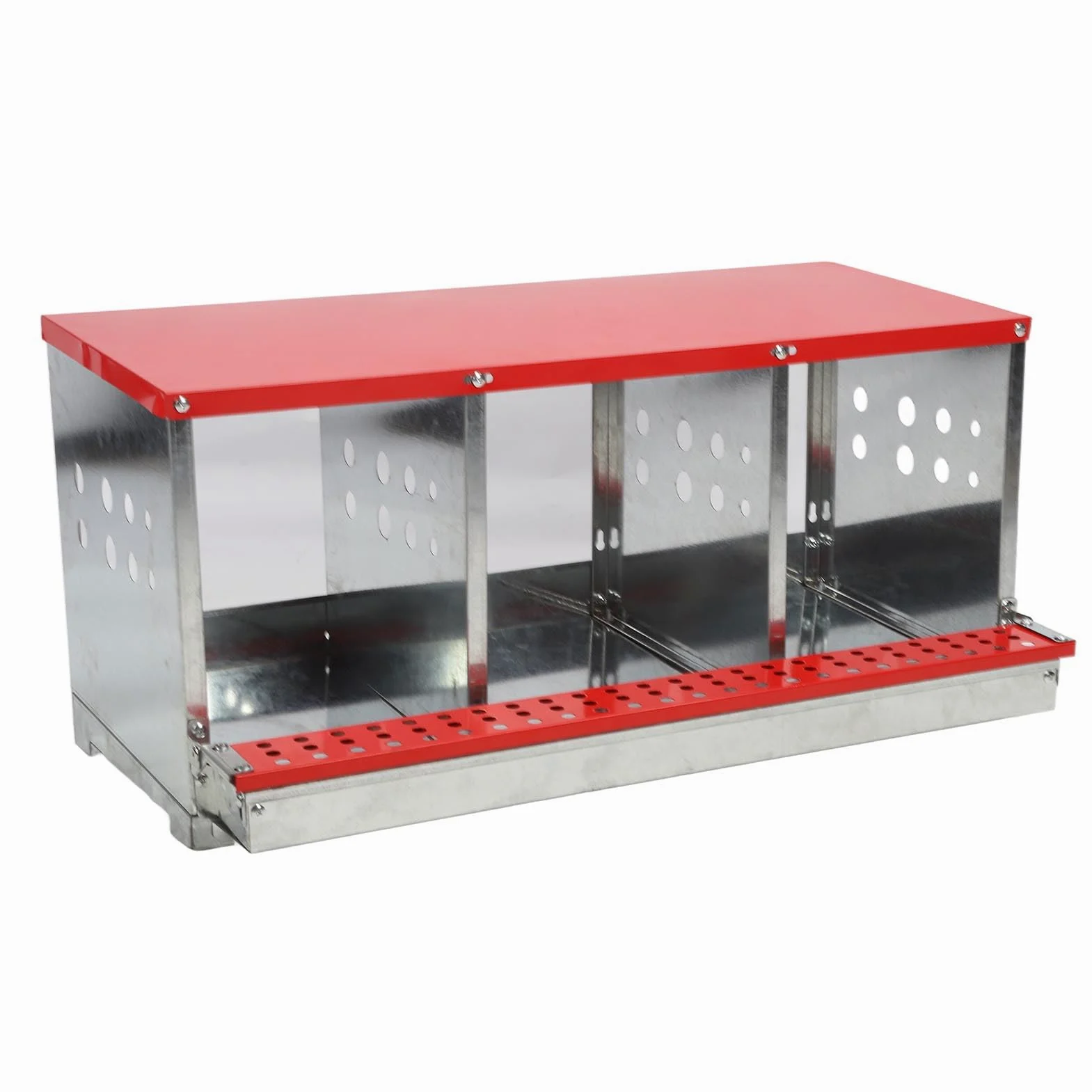 Nido para Gallinas, áreas de Anidación Más Grandes, Fácil Recolección de Huevos, Resistente y Ventilada, Placa de Hierro Galvanizado, 84x33,2x38,8 Cm, para Gallinas Ponedoras y