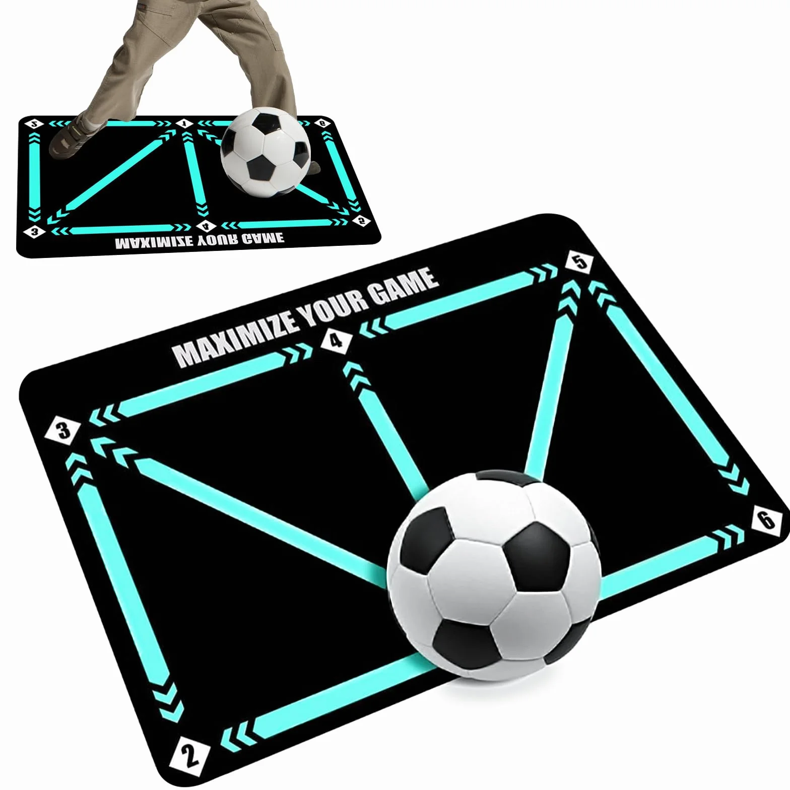 Alfombrilla de entrenamiento de fútbol antideslizante 60 x 90 cm