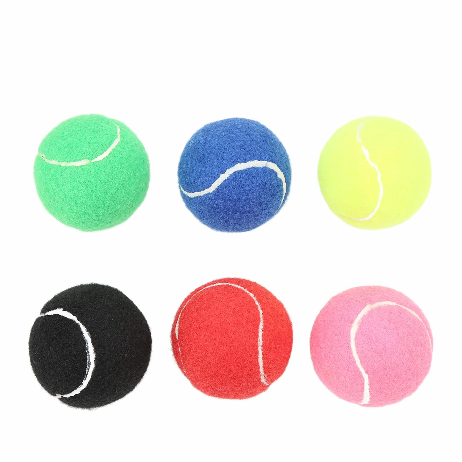Pelotas de Tenis 6 Piezas, Multicolor, Baja Compresión, Entrenamiento para Principiantes Jóvenes Niños, para Perros