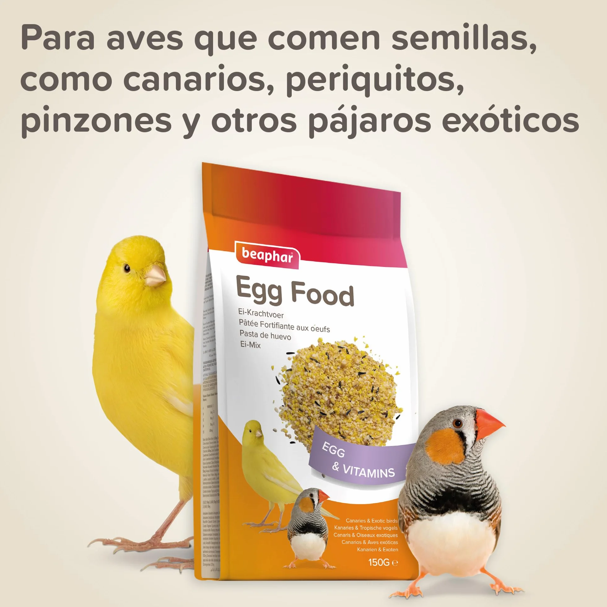 Beaphar Pasta de Huevo para Canarios y Aves Exóticas - 150g