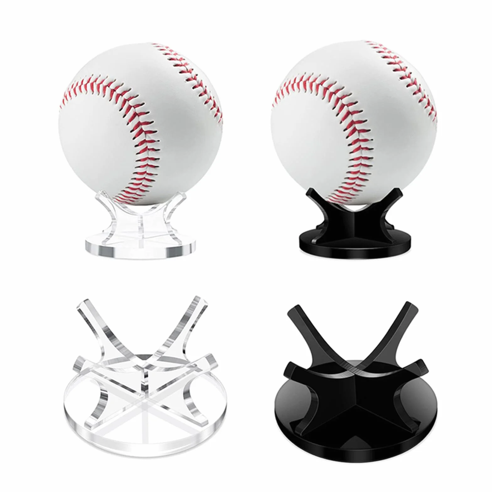 Soporte de exhibición de béisbol acrílico para pelotas deportivas de béisbol, softbol y tenis