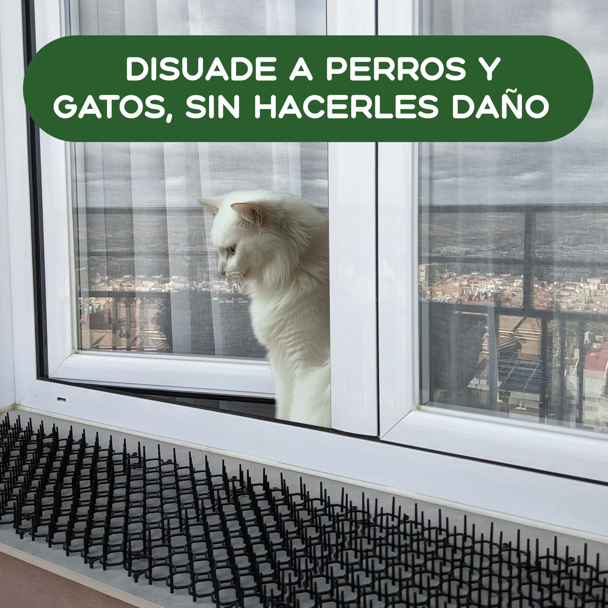 Pinchos Anti Gatos, 12 Alfombrillas 15x20cm + 12 Anclajes + 20 Bridas. Repelente para Gatos Jardin, para Interior y Exterior Mantiene Alejados a los Gatos (12 Alfombrillas 15x20 cm)