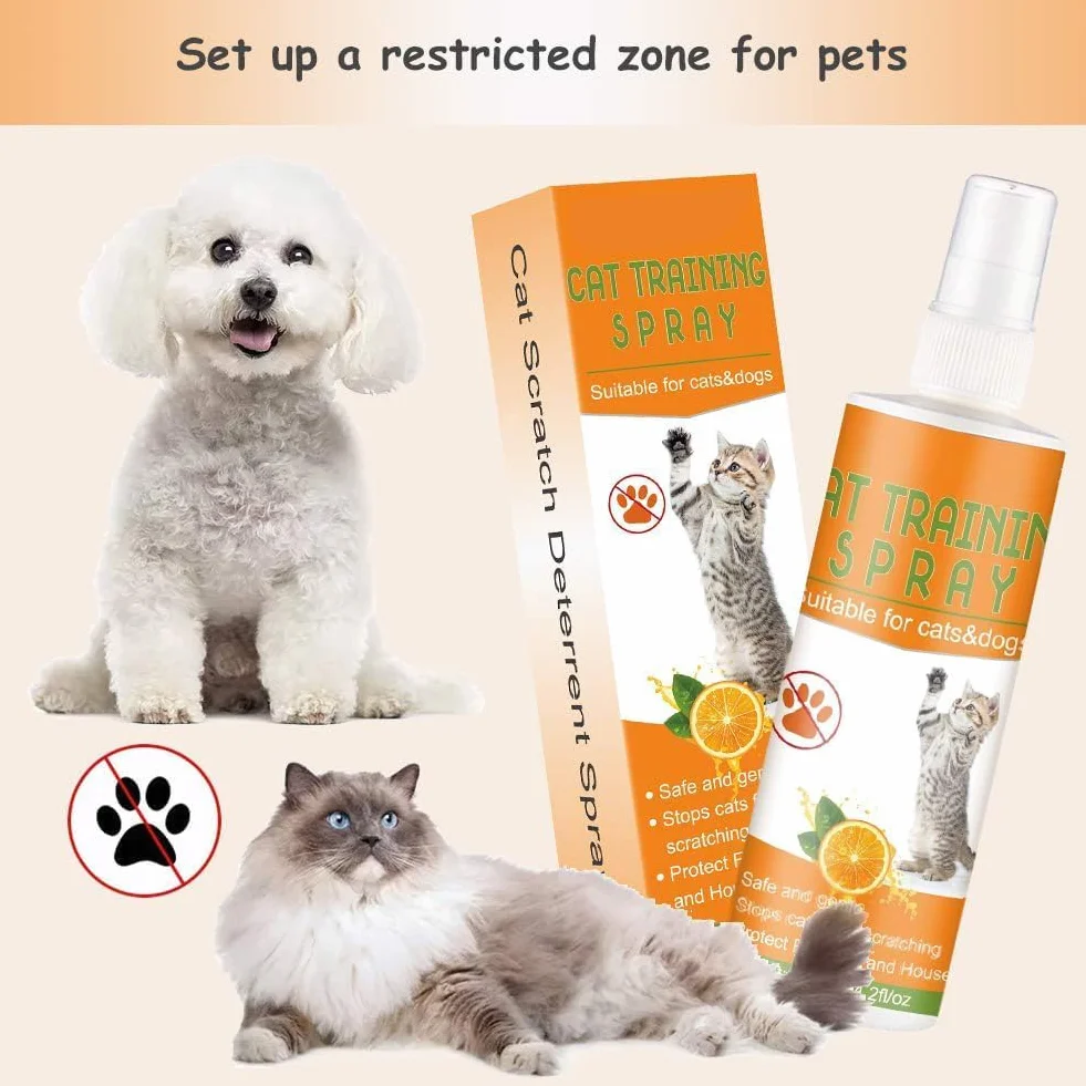 Spray Antiarañazos para Gatos, 120 ml, Uso Interior y Exterior, Protección para Muebles, Sofá, Alfombras, Cortinas y Plantas