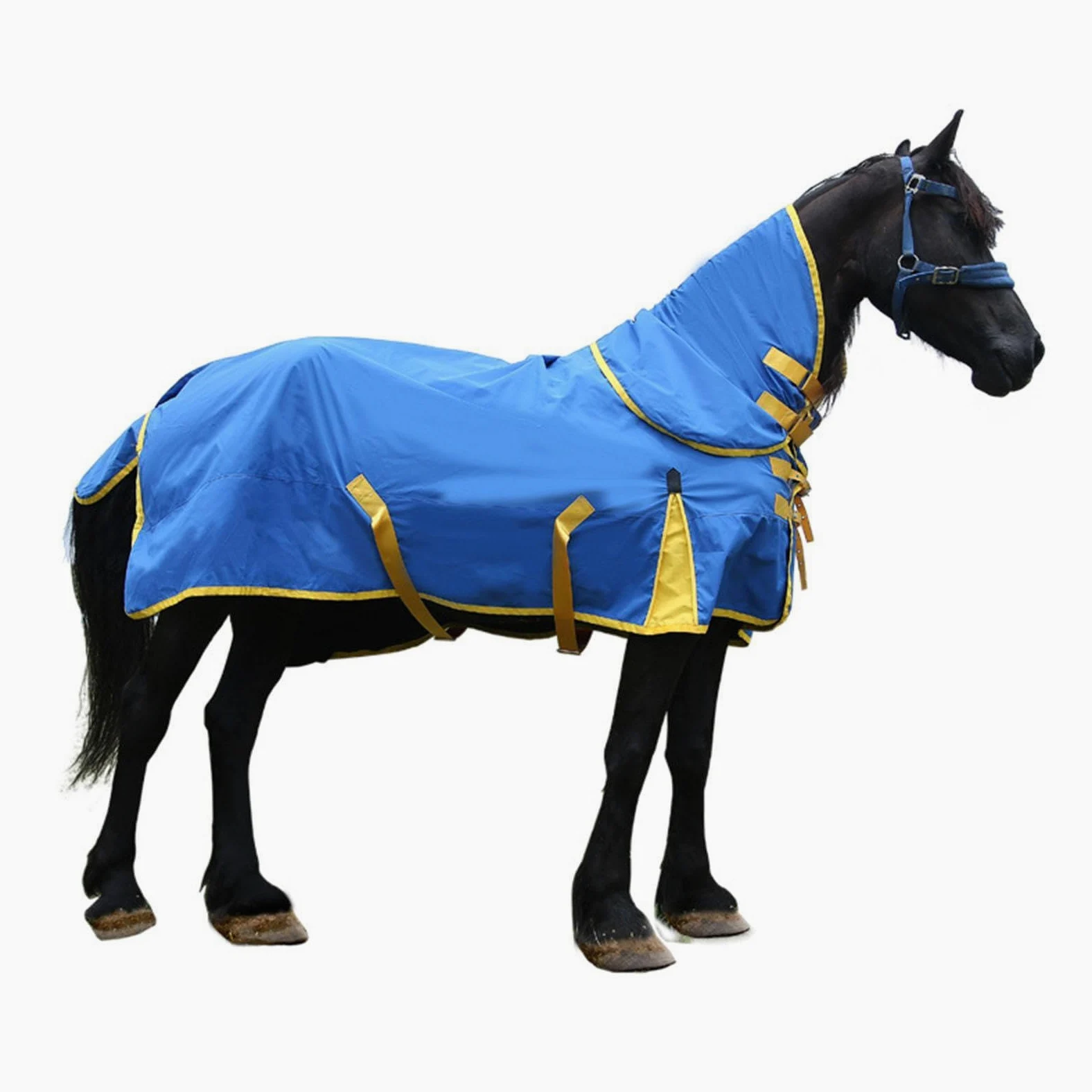 Manta Impermeable para Caballos, Manta Protectora Impermeable para Caballos, Tejido de Poliéster Transpirable con Hebillas Cruzadas Y Collar Extraíble