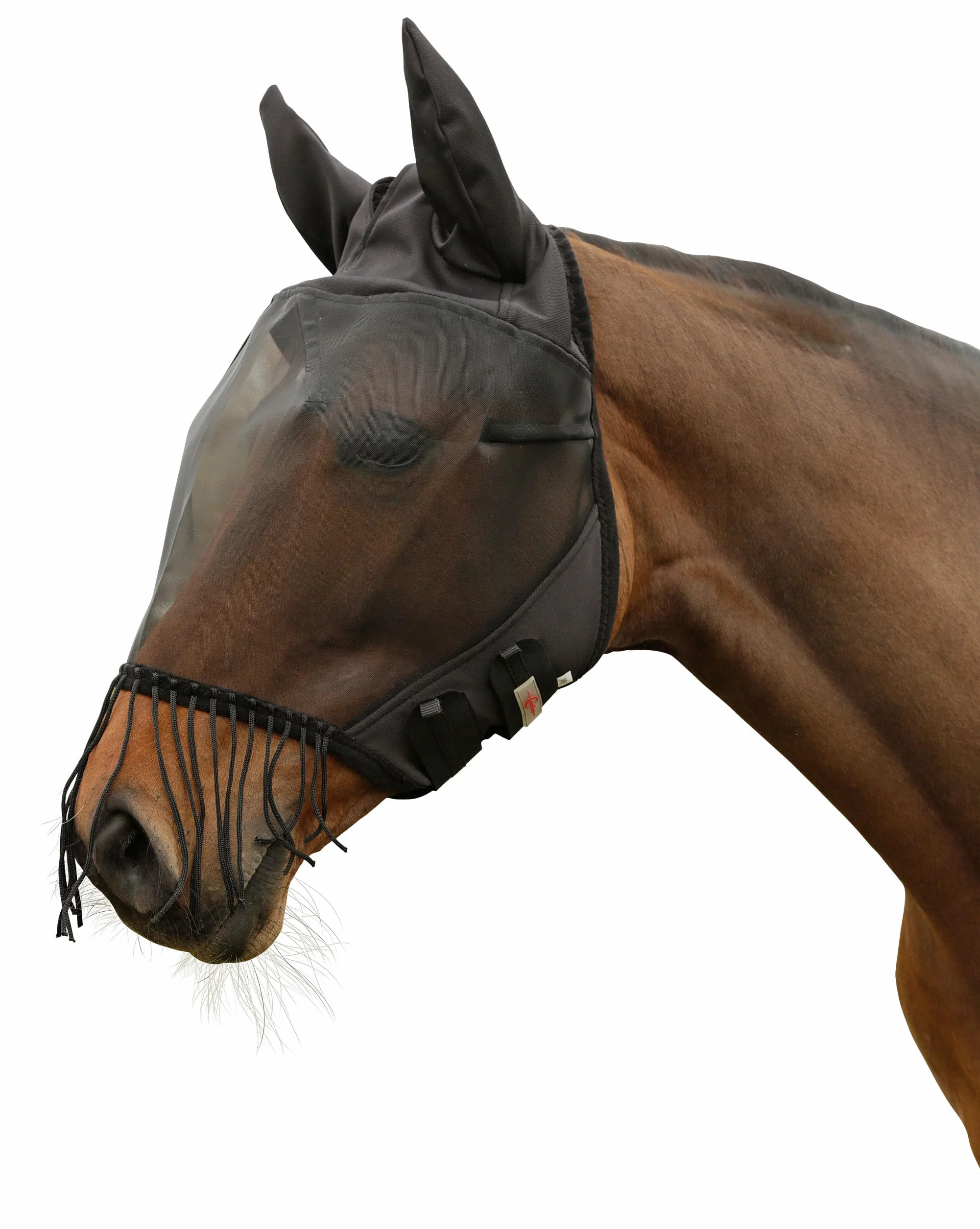Kerbl Máscara antimoscas con protección auditiva y cordón nasal