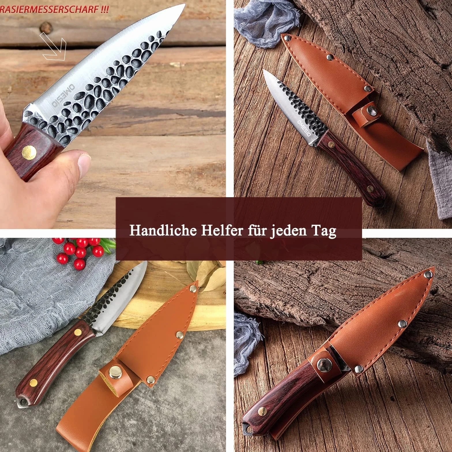 Bushcraft knife with sheath full tang outdoor small fixed blade