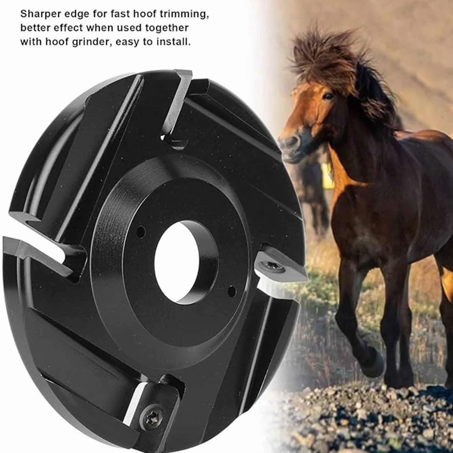 Disco recortador de pezuñas – 100 mm de aleación de doble cara con 4 cuchillas reemplazables para ganado, ovejas, ganado, caballos
