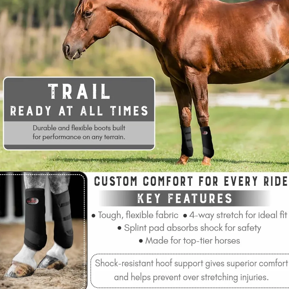 HILASON Hunter Green - Botas deportivas de competición y botas de campana, paquete de 6 unidades, protectores de patas de caballo