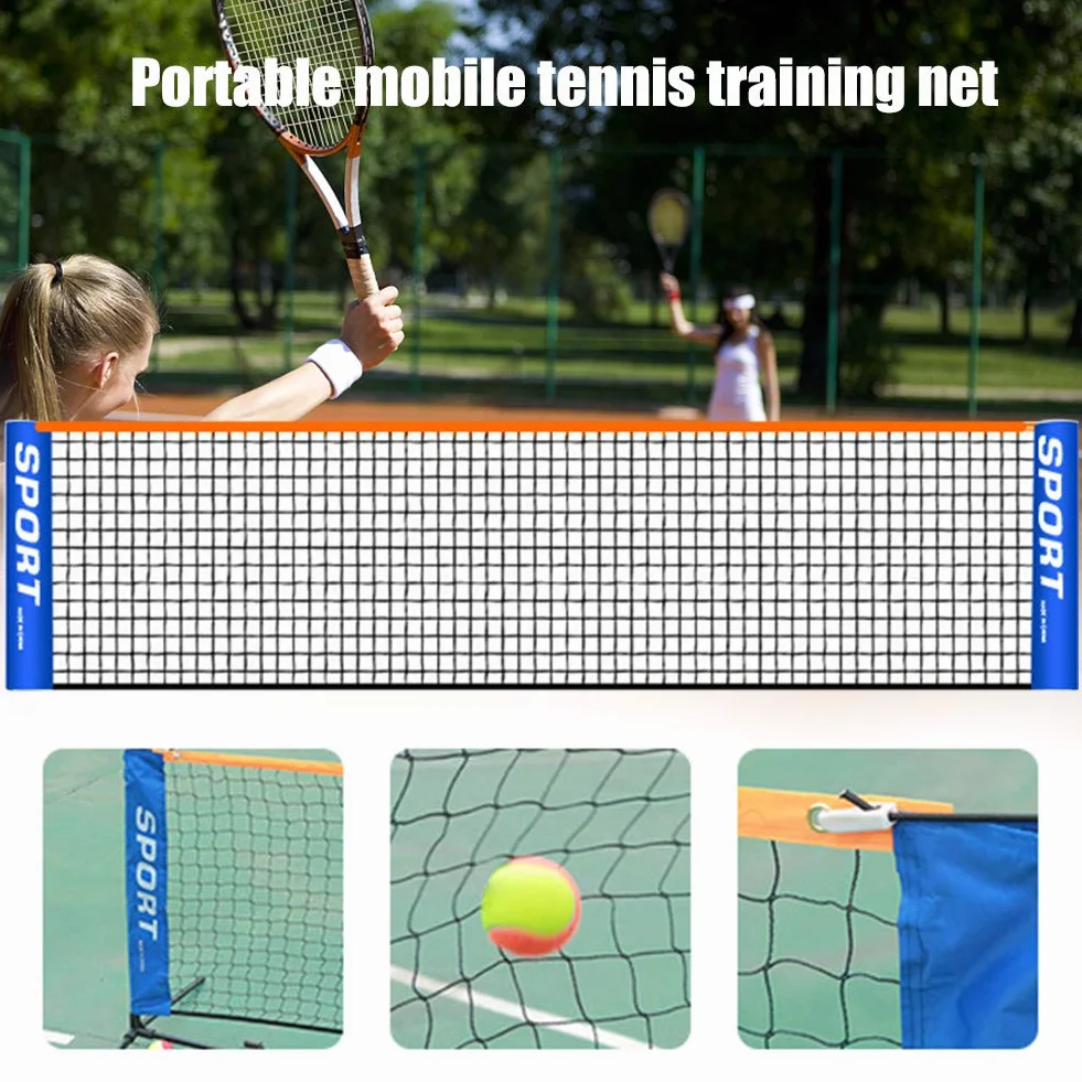 Red de Tenis Portátil 4-6 m Plegable Bádminton Voleibol para Niños Adultos Interior Exterior