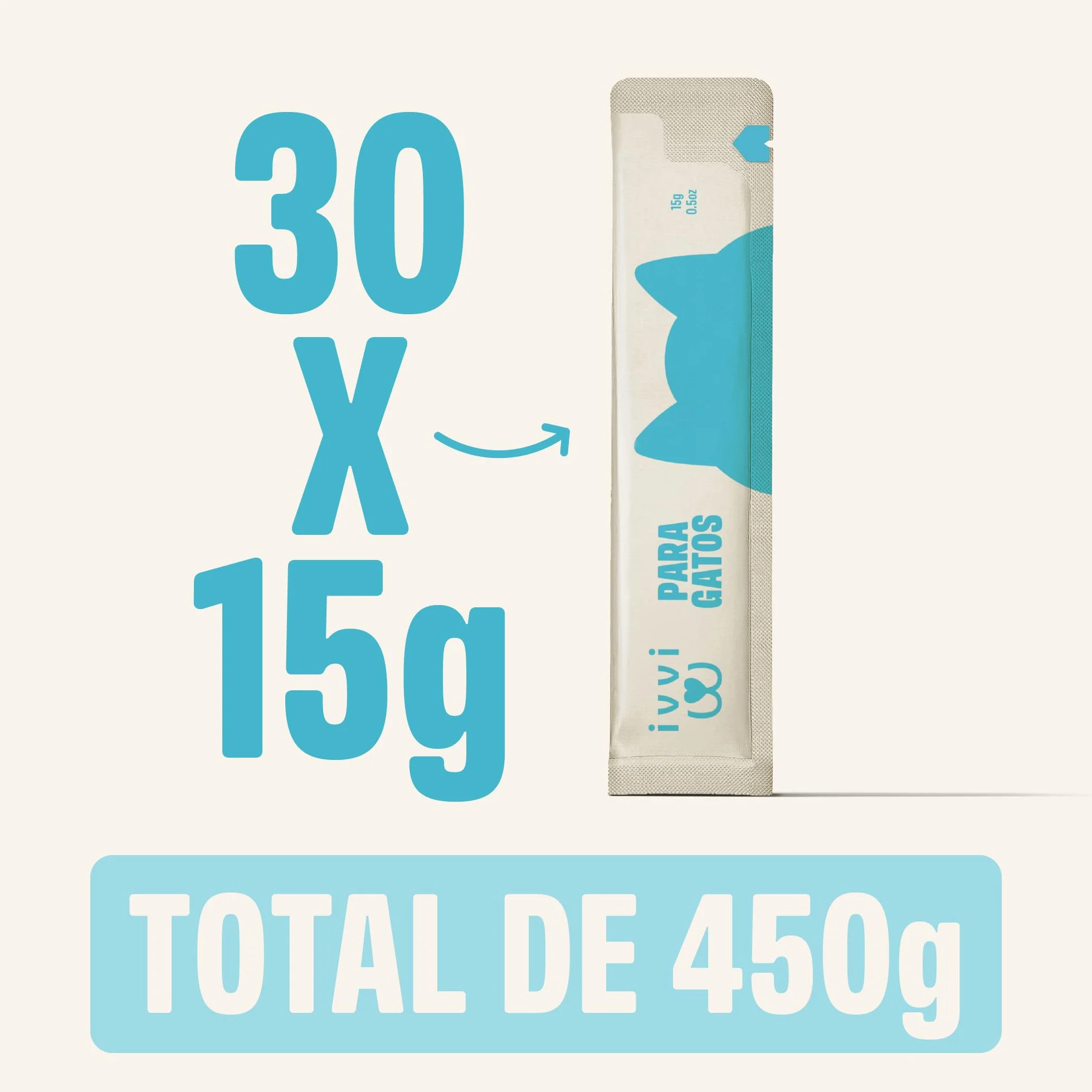 ivvi Esencia Multivitamínica para Gatos – Snack Cremoso con Atún Real – con Vitaminas B, Vitaminas A, D3 y E, Biotina, L-lisina, Magnesio y Mejillón de Labio Verde – 30 x 15 g