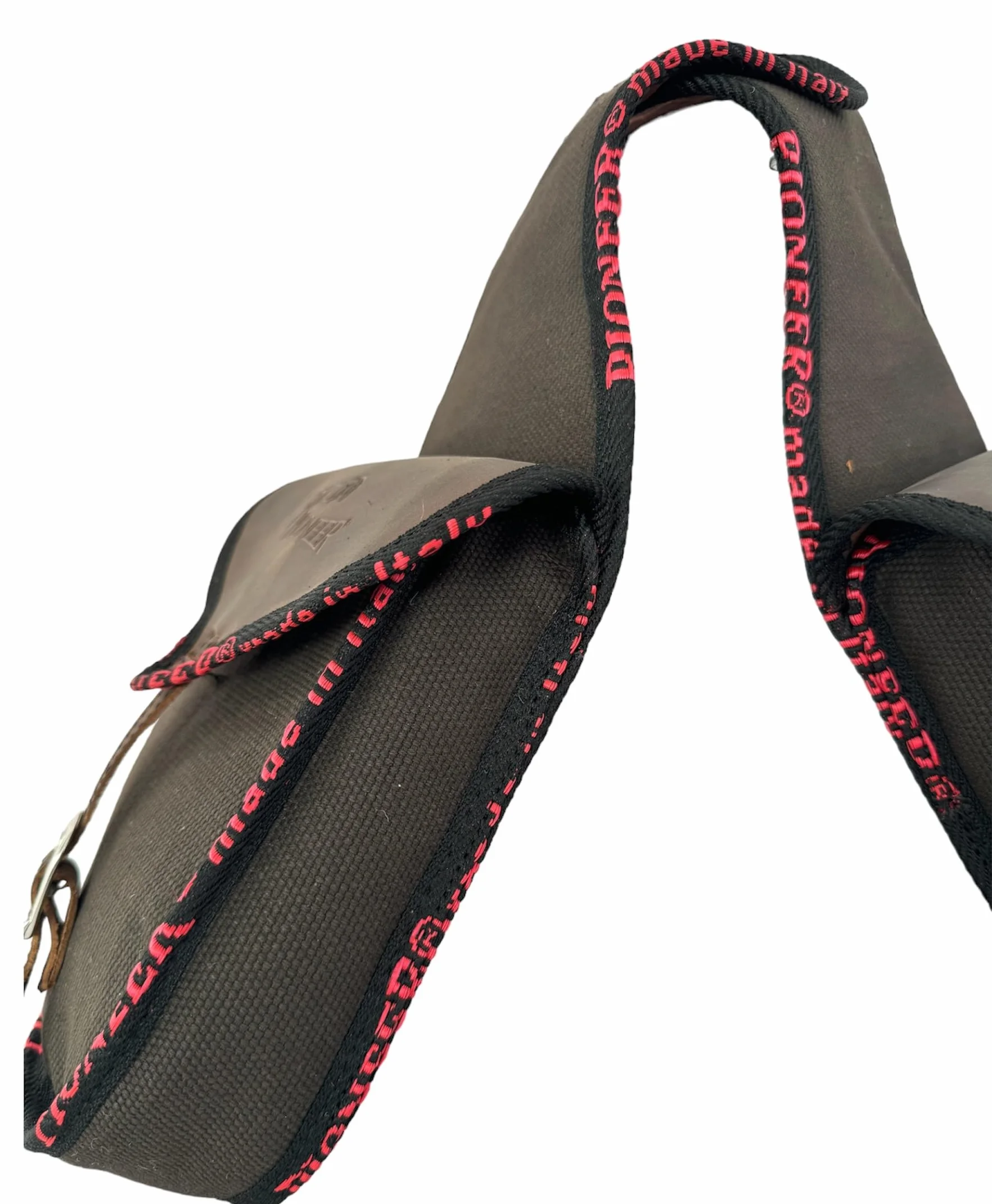 PIONEER Alforjas para Caballo de Piel - Diseño Frontal - Marrón