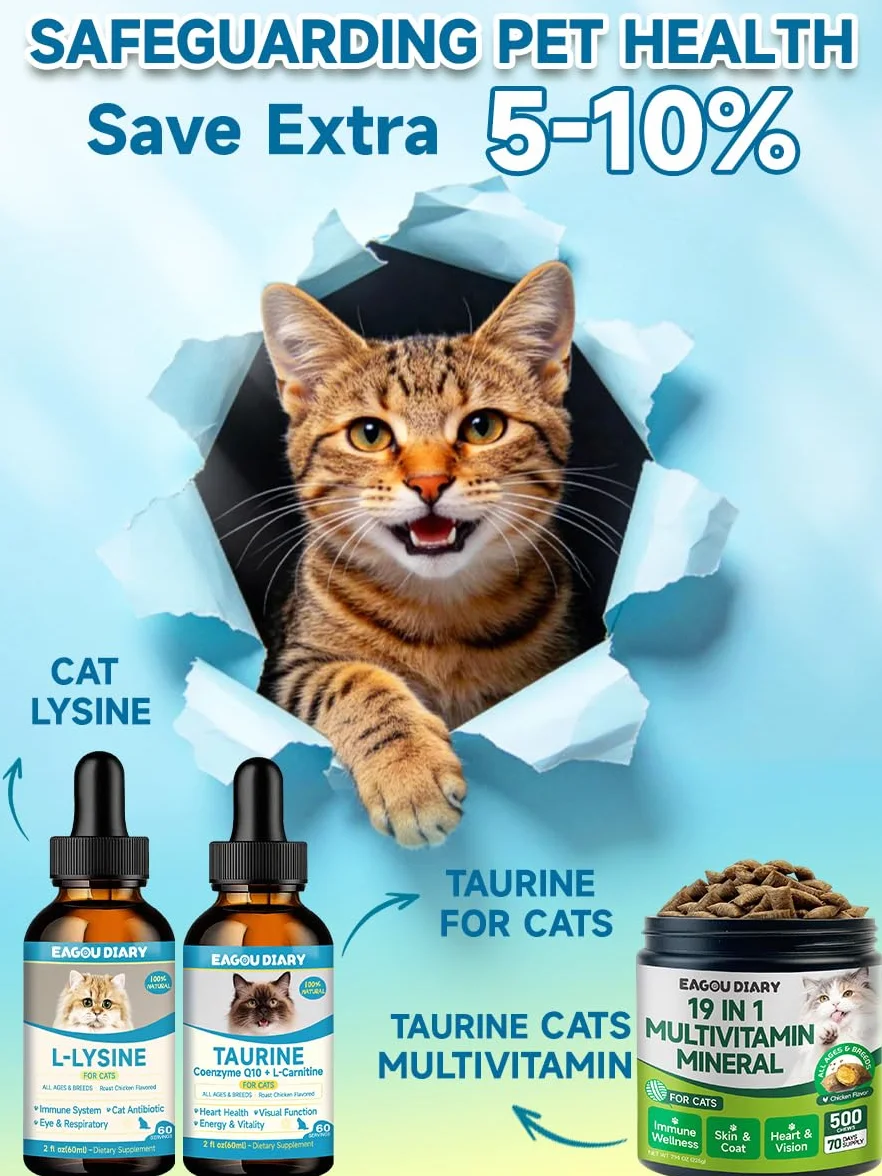 L-Lisina para Gatos - Gotas Lisina para Reforzar Sistema Inmunitario Gatos - Aliviar Alergias en Gatitos, Estornudos, Gripe Felina, Antibióticos para Gatitos con Vitaminas y Minerales, Calostro