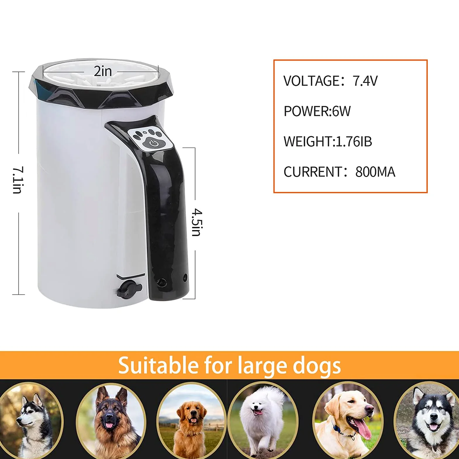 Limpiador de patas para perros, Cepillo de silicona suave for patas perro con toalla for perros medianos y grandes, limpiador sucias embarradas | Blue