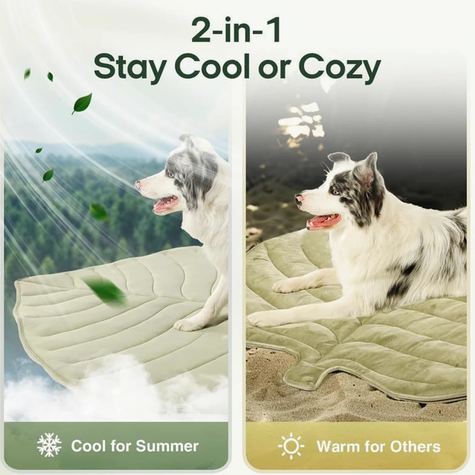Alfombrilla de refrigeración para mascotas en forma de hoja, manta de enfriamiento reversible de verano para perros y gatos, almohadilla de autoenfriamiento lavable para sofá, cama, suelo