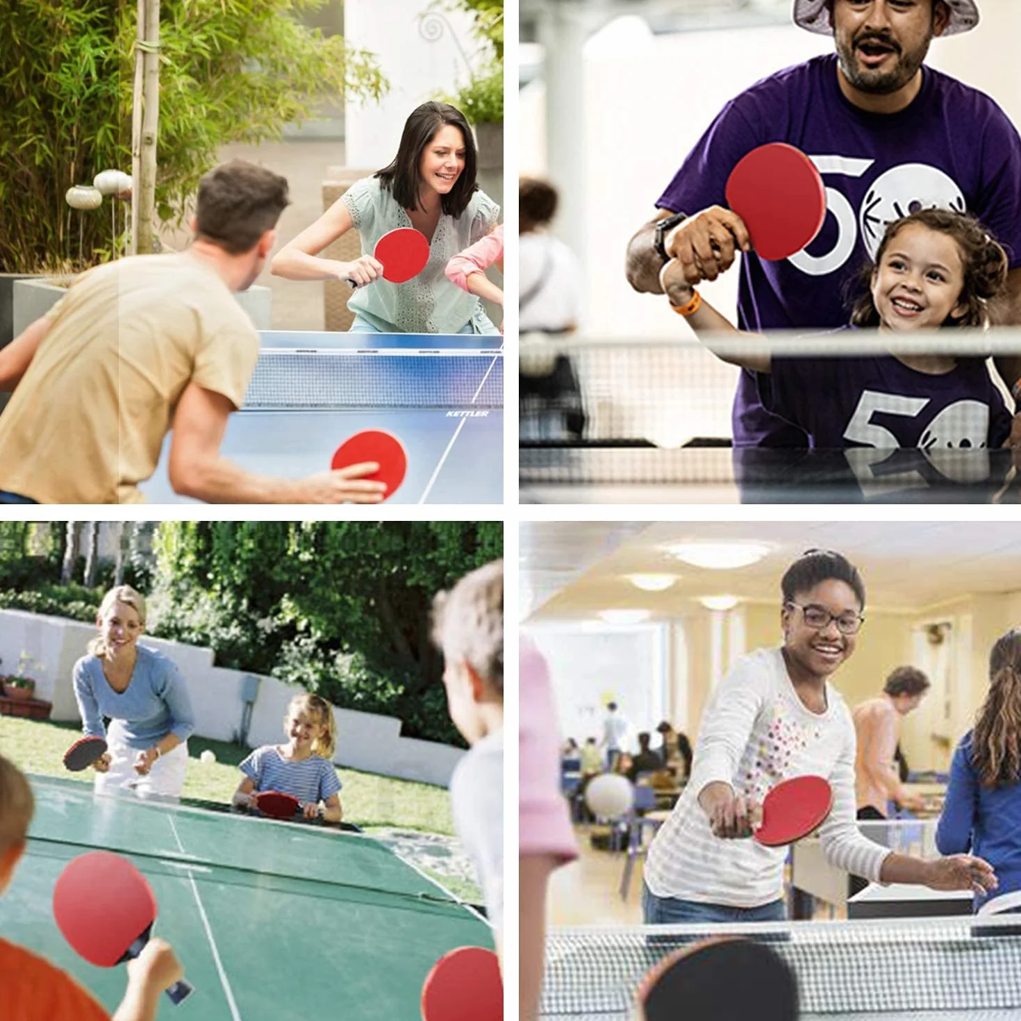 Raquetas de Tenis de Mesa Profesional, 2 Raquetas Ping Pong, 3 Pelotas