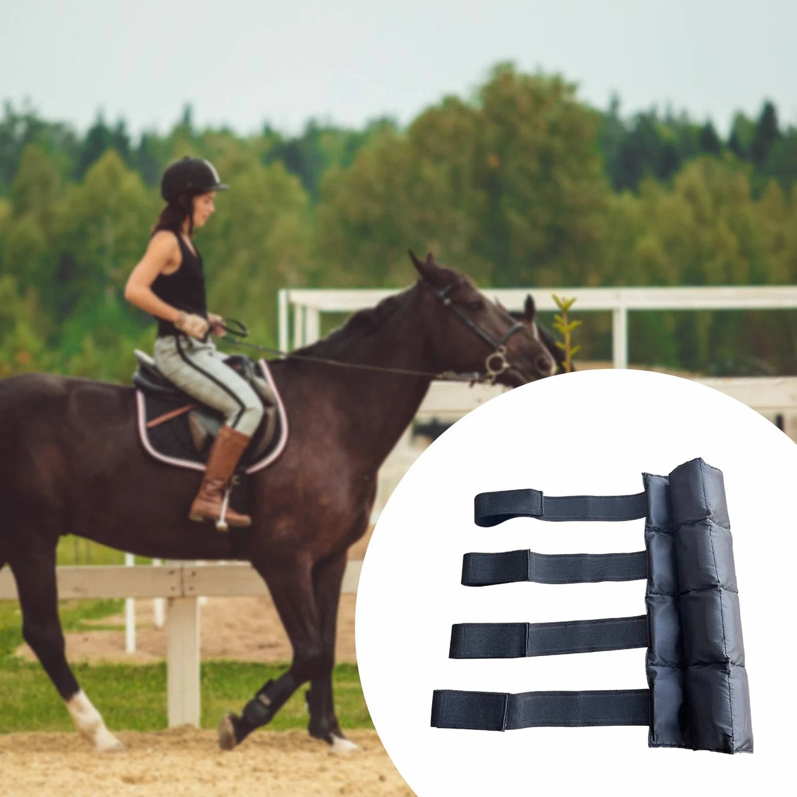 Fenteer Kit de Enfriamiento para Caballos, Vendajes para, Accesorio Ecuestre Ajustable