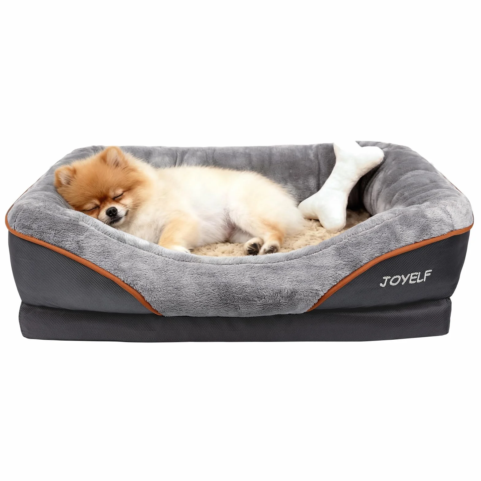 JOYELF Cama para Perro de Espuma viscoelástica Cama y sofá ortopédico pequeño para Perro con Funda Lavable extraíble y Juguetes chirriadores como Regalo