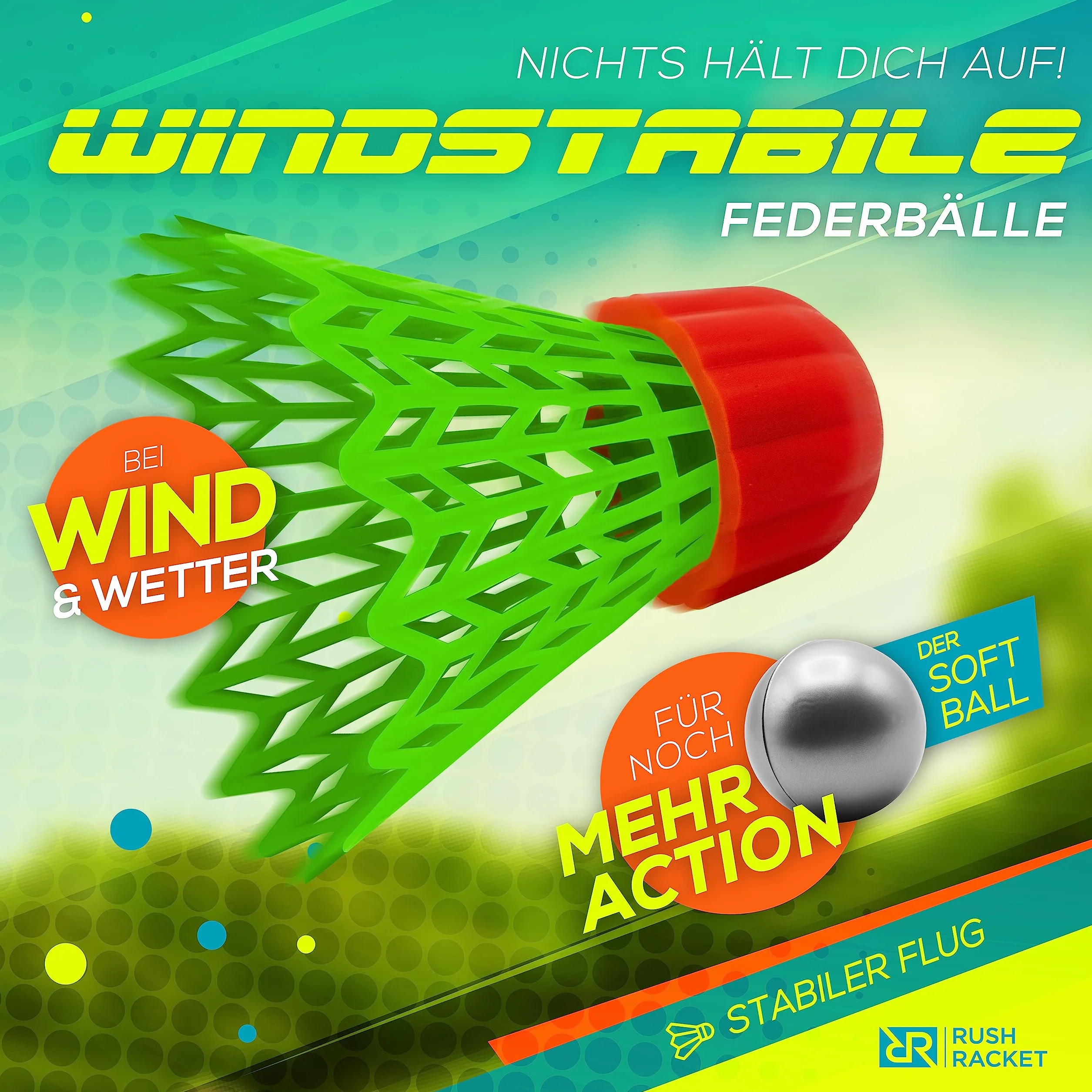Juego de bádminton RS3 Speed 5 piezas raquetas pelotas bolsa transporte crossminton blanco