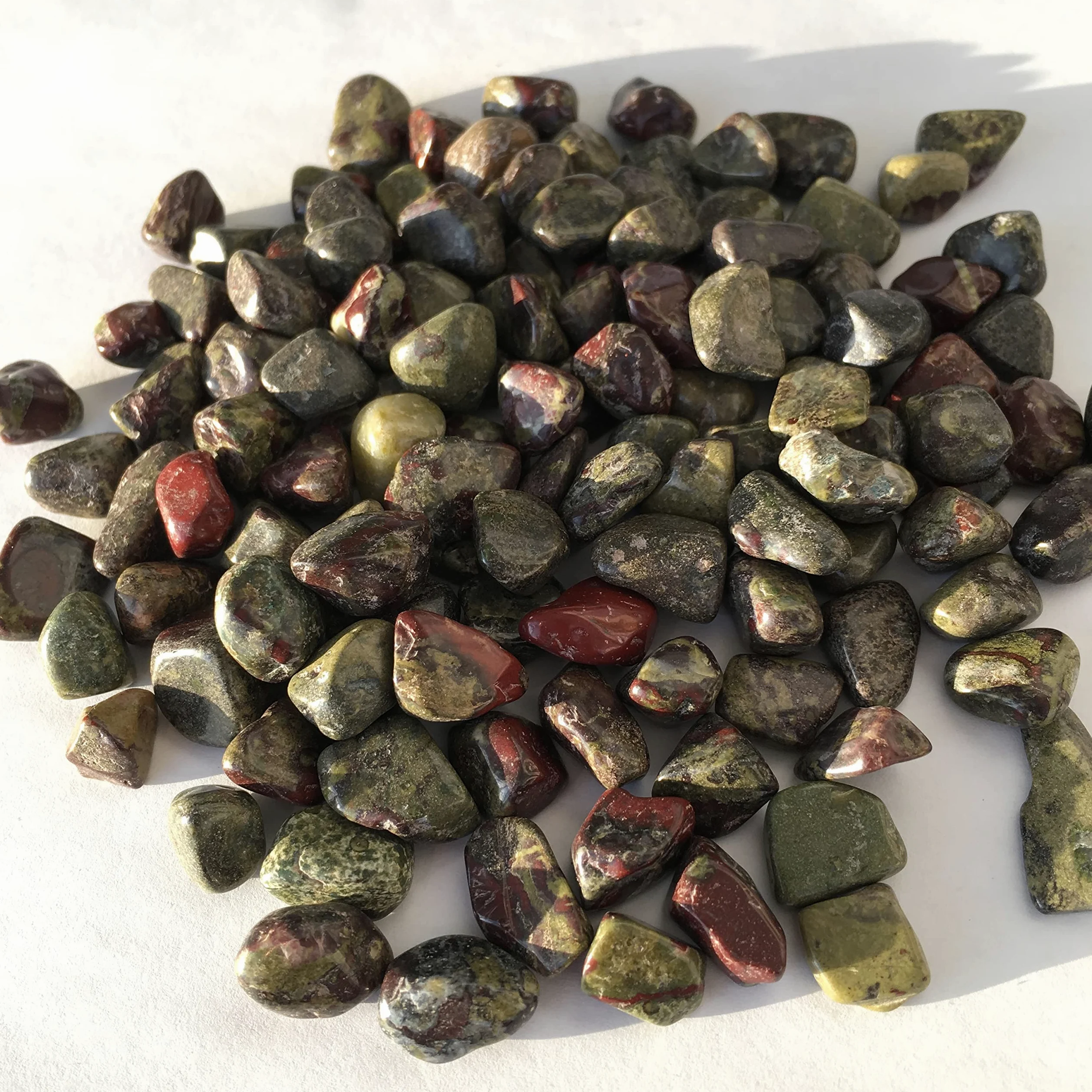Cristal Natural Piedra de Sangre de dragón Natural Grava Piedra de Cristal Grava Acuario jardín decoración de Piedra Inicio Colecciones (Size : 500g)