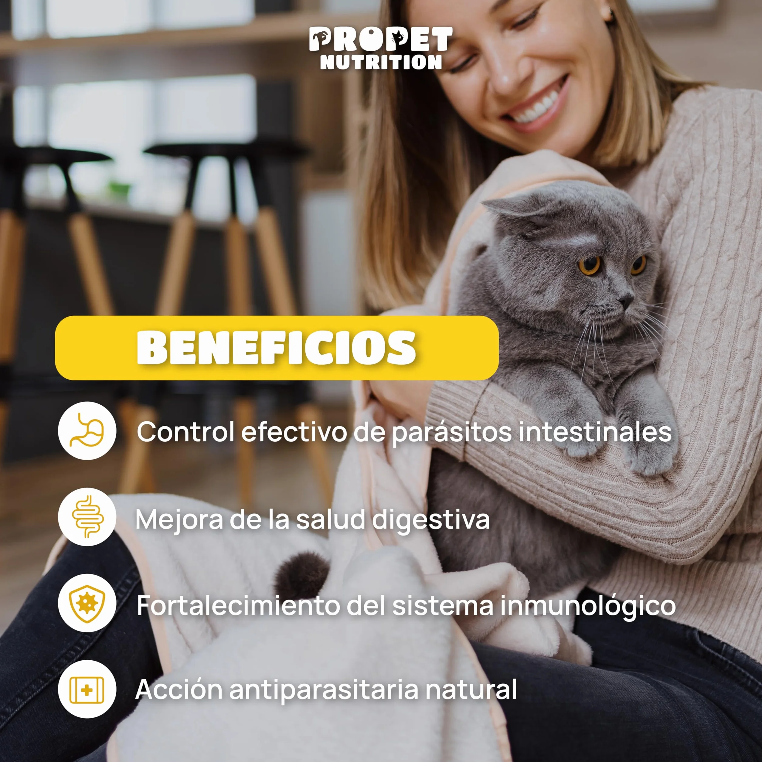 Desparasitente Gatos Interno. 100% Natural. 120 Dosis. 12 Plantas de Rápida Absorción y Eficacia. con Malta, Vitaminas y Probióticos. Antiparasitario Gatos. Desaparasita, Repara y Previene