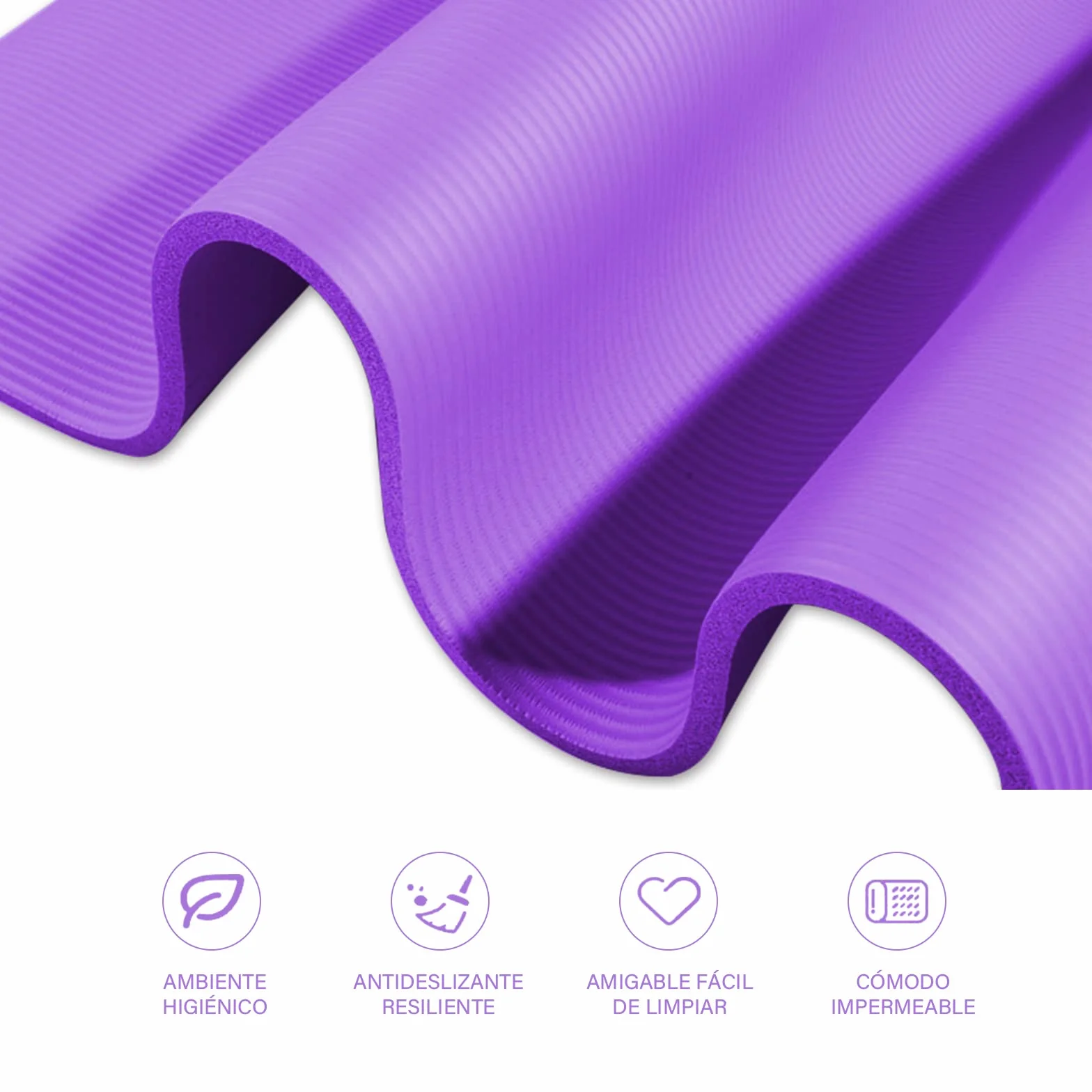 Esterilla Yoga Pilates Fitness NBR Antideslizante 8mm Gruesa Alta Densidad