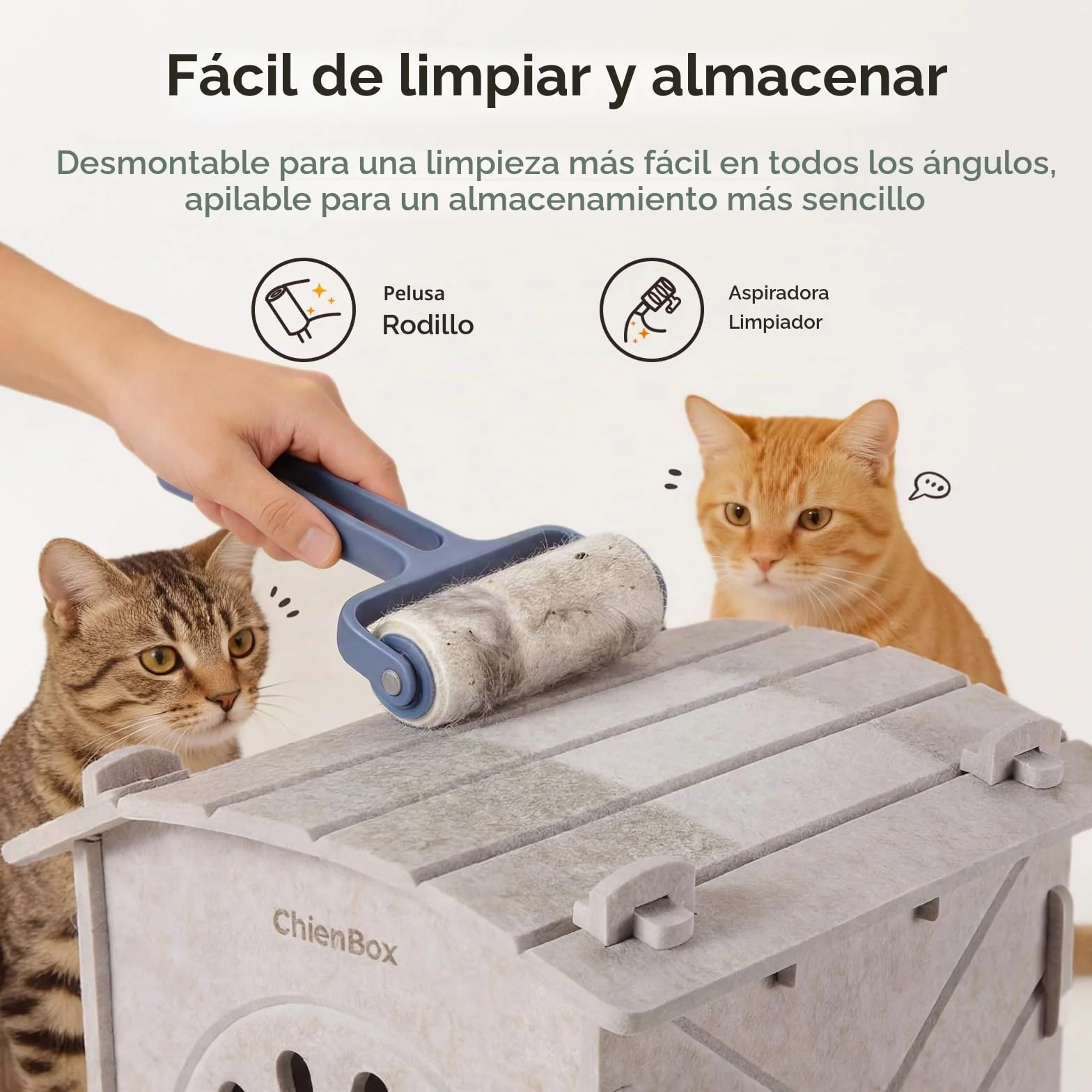 Casa para Gatos Interior de Fieltro: Cálida Cueva para Gatos Invierno, Casa Gatos Robusta, Casa Gato con Entrada Rascadora, Cama para Gatos Fácil de Limpiar y Montar, Cueva Gato 38x36x38cm