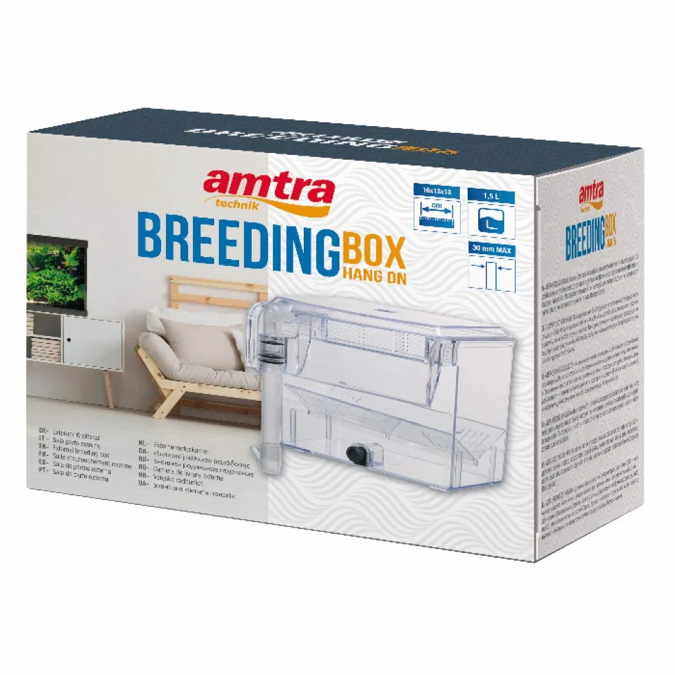 Amtra Esterba Hang On Acuario Sala de Partos, Bandeja de Aislamiento Externa, para Gestación, Eclosión de Huevos, 1.5 L, 16 x 13 x 16 cm