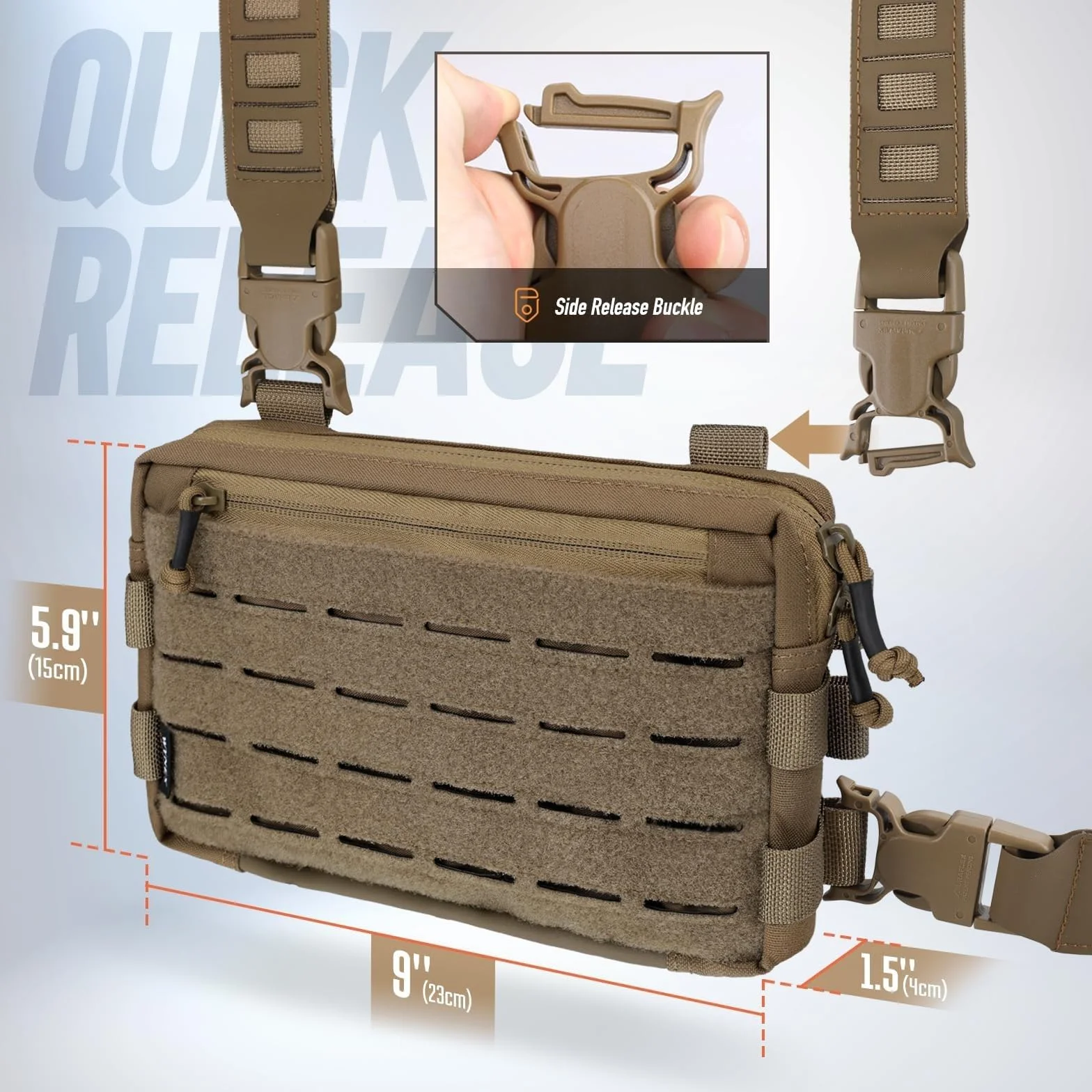 Paquete Plataformas Tácticas para Pecho Hombres Bolsa Correr Bucle Frontal Utilidad Chaleco Entrenamientos