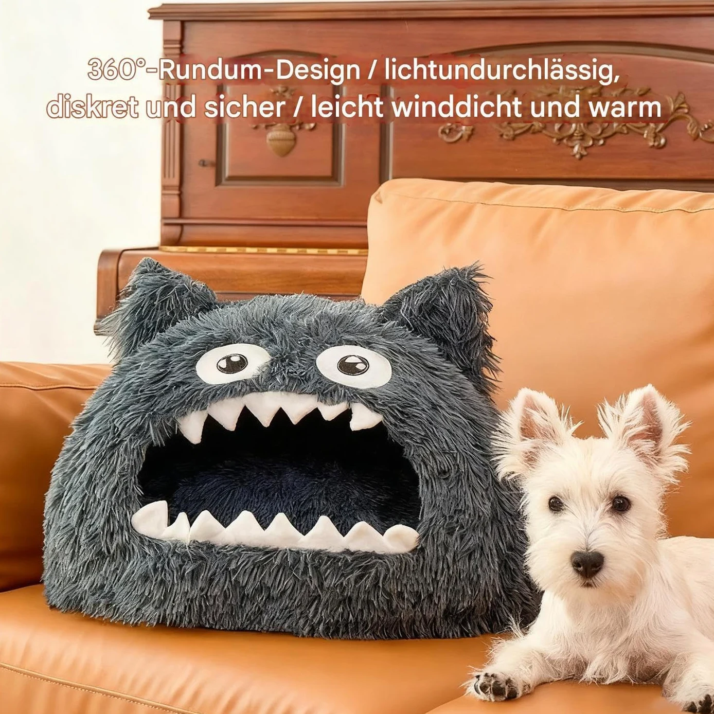 Cama Cueva Para Gatos Casa con Diseño de Abierta | Casa Refugio Para Gatos Lavable Con Cojín Lavable Para Cachorro Gatito Mascota Pequeña Interior Exterior Hogar Invierno