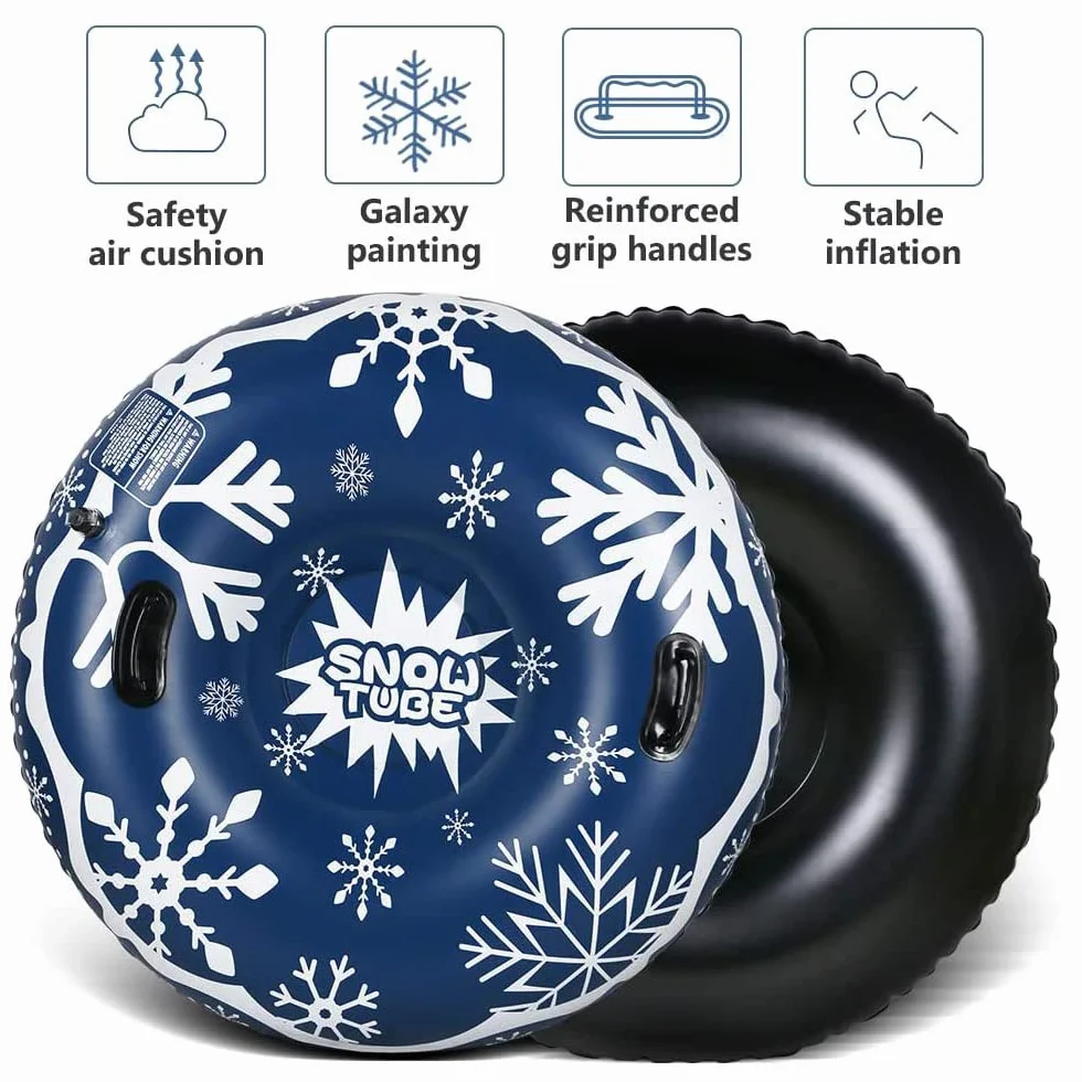 JanTeelGO Inflable Nieve Tubo Trineo para Niños Adultos, Tarea Pesada con Asas, Antiarañazos