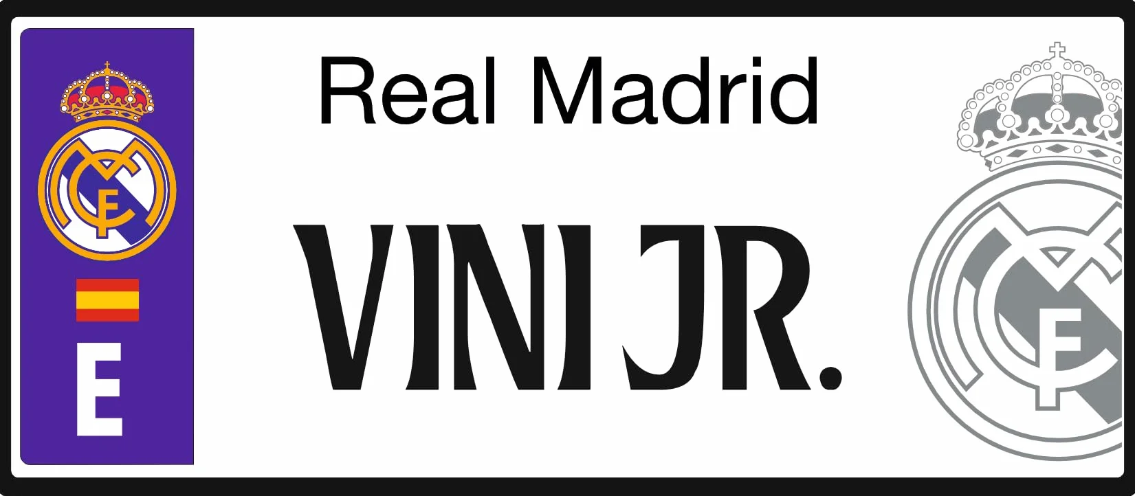 Real Madrid Matrícula Personalizada 6 x 14 cm