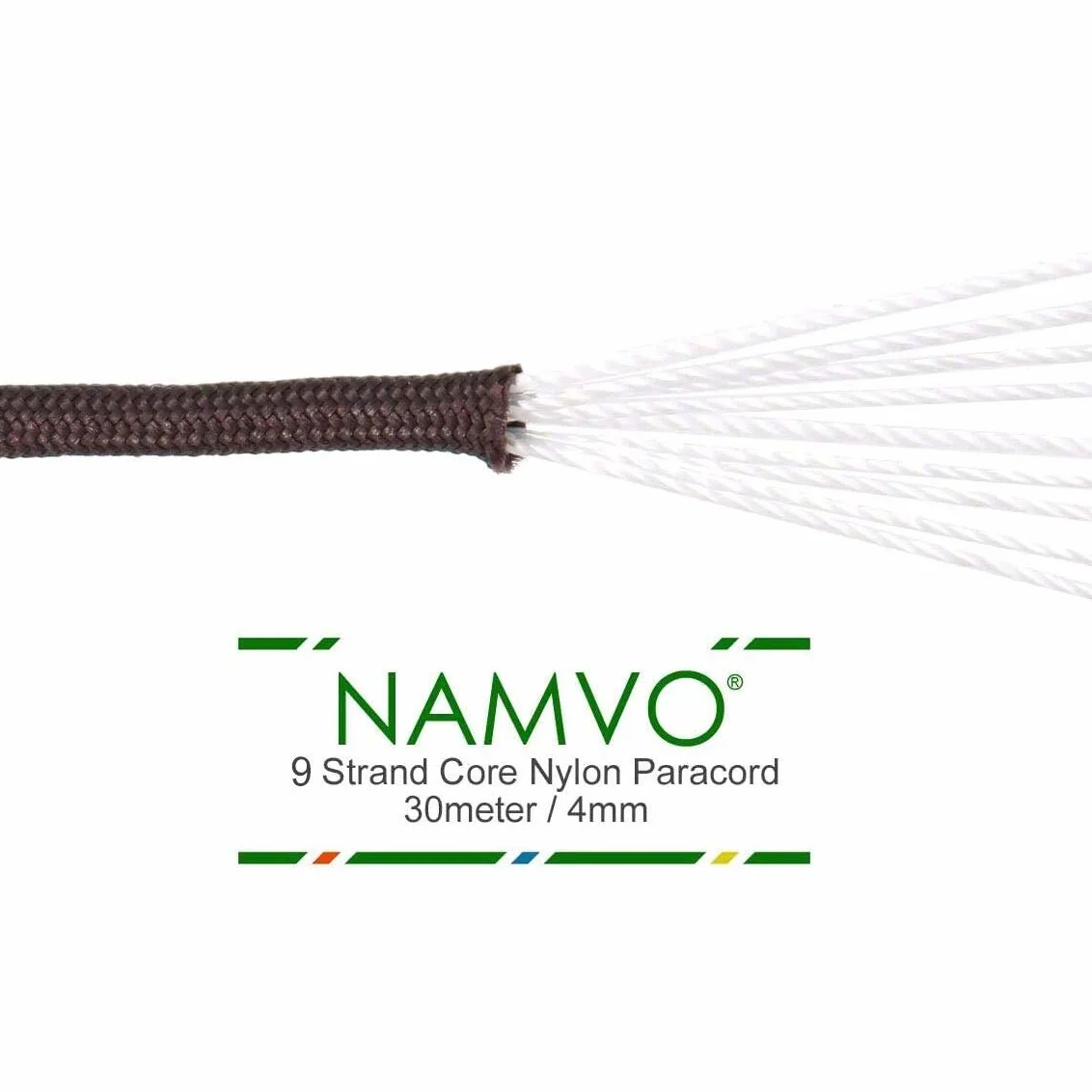 Namvo 550 Cuerda de paracaídas Mil Spec tipo III 9 hebras nailon 100 pies
