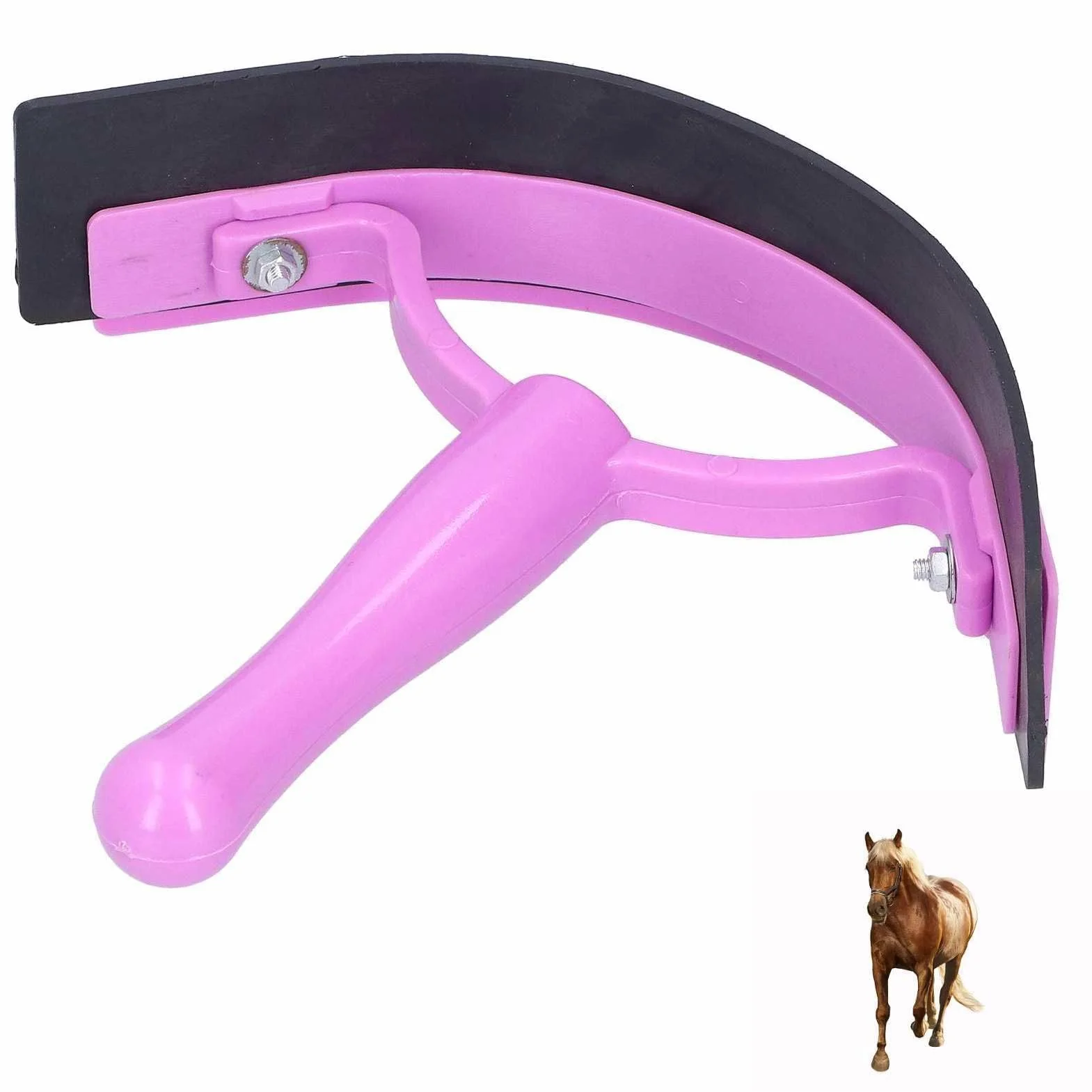 Cyrank Raspador De Goma para Caballos, Agarre Suave, Plástico, Goma, Rascador De Sudor para Caballos, Suministros De Baño para Caballos