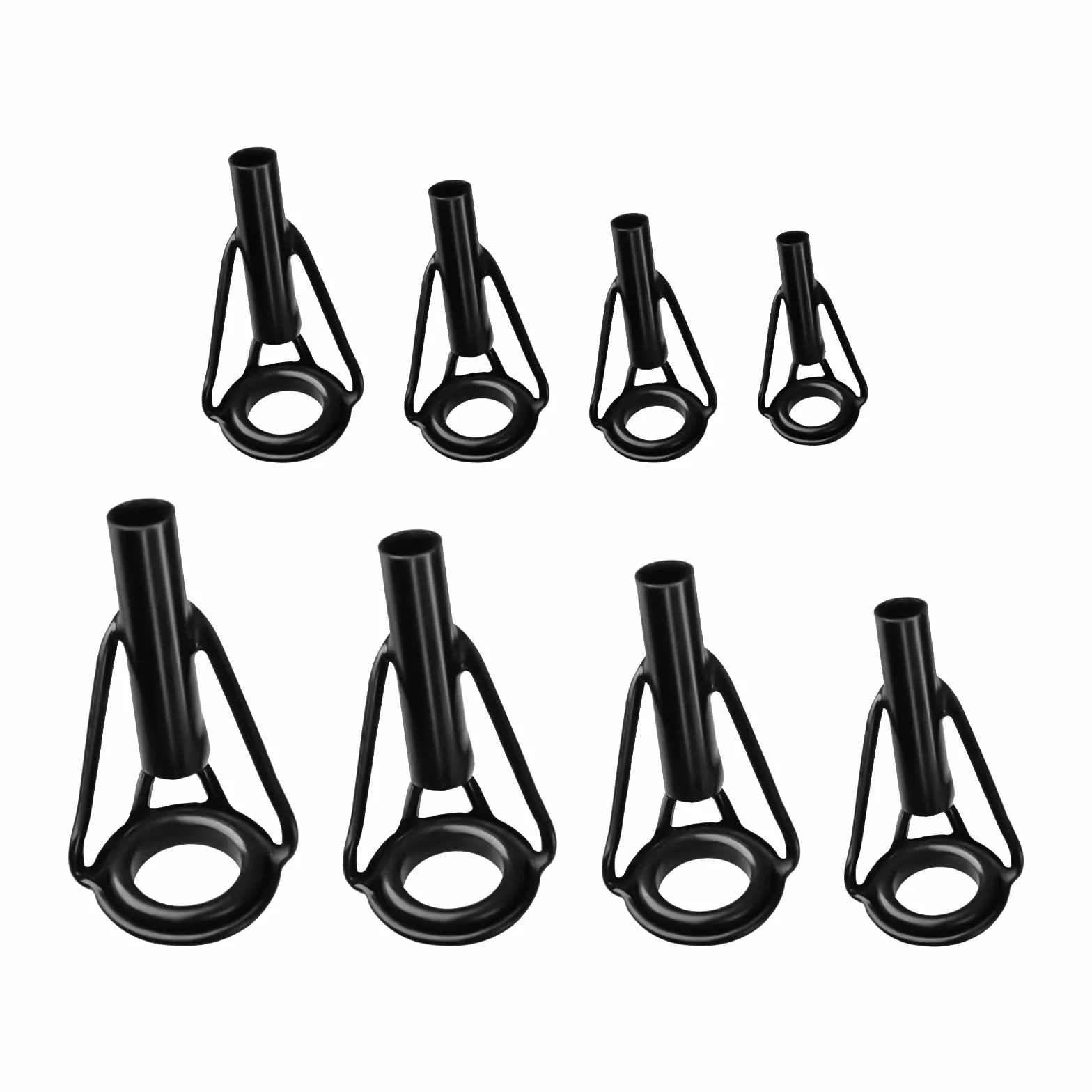 KINBOM 8 Piezas Kit de Punta de Caña de Pescar Acero Inoxidable para Agua Dulce Salada Negro