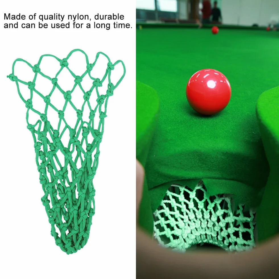 Tbest Billar Bolsillos Piscina Snooker Bolsa de Malla de Nylon Accesorios Kit Mesa de Billar Verde